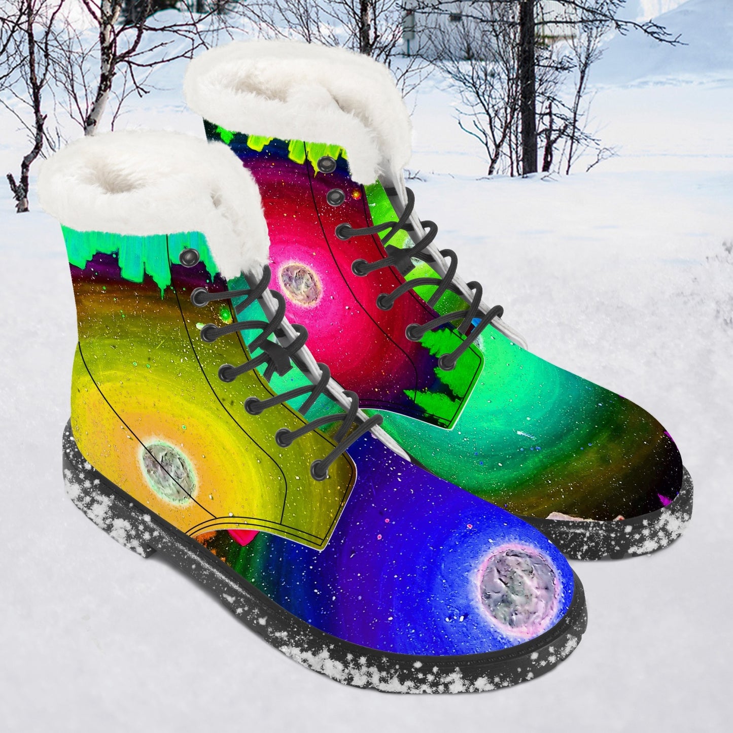 Harmony Scape  Faux Fur Leather Boots