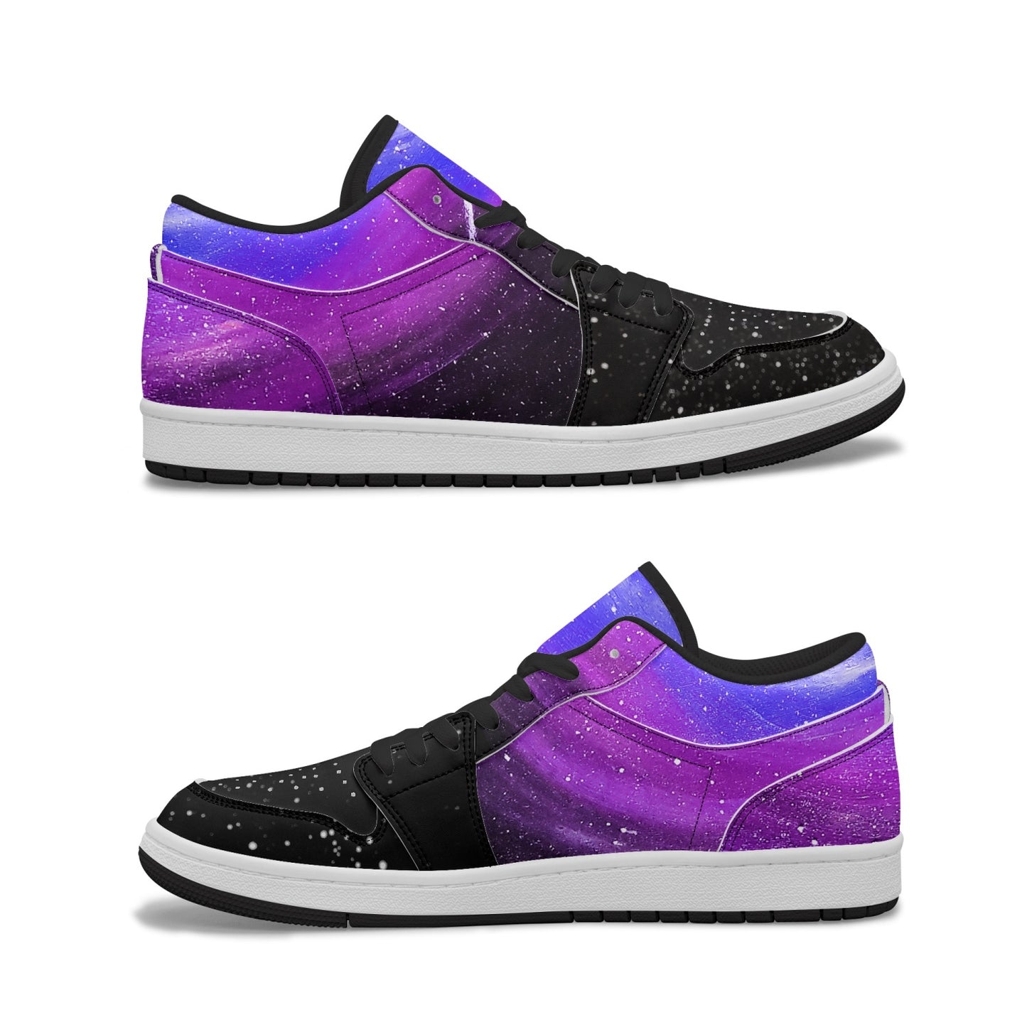 Moonshine and Magic Purple Low-Top AJ1 Leather Sneakers