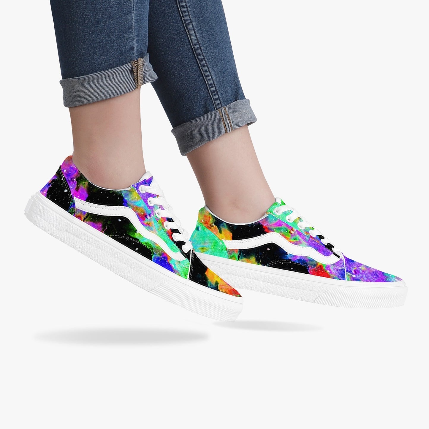 Galactic Rainbow Low-Top Canvas Sneakers