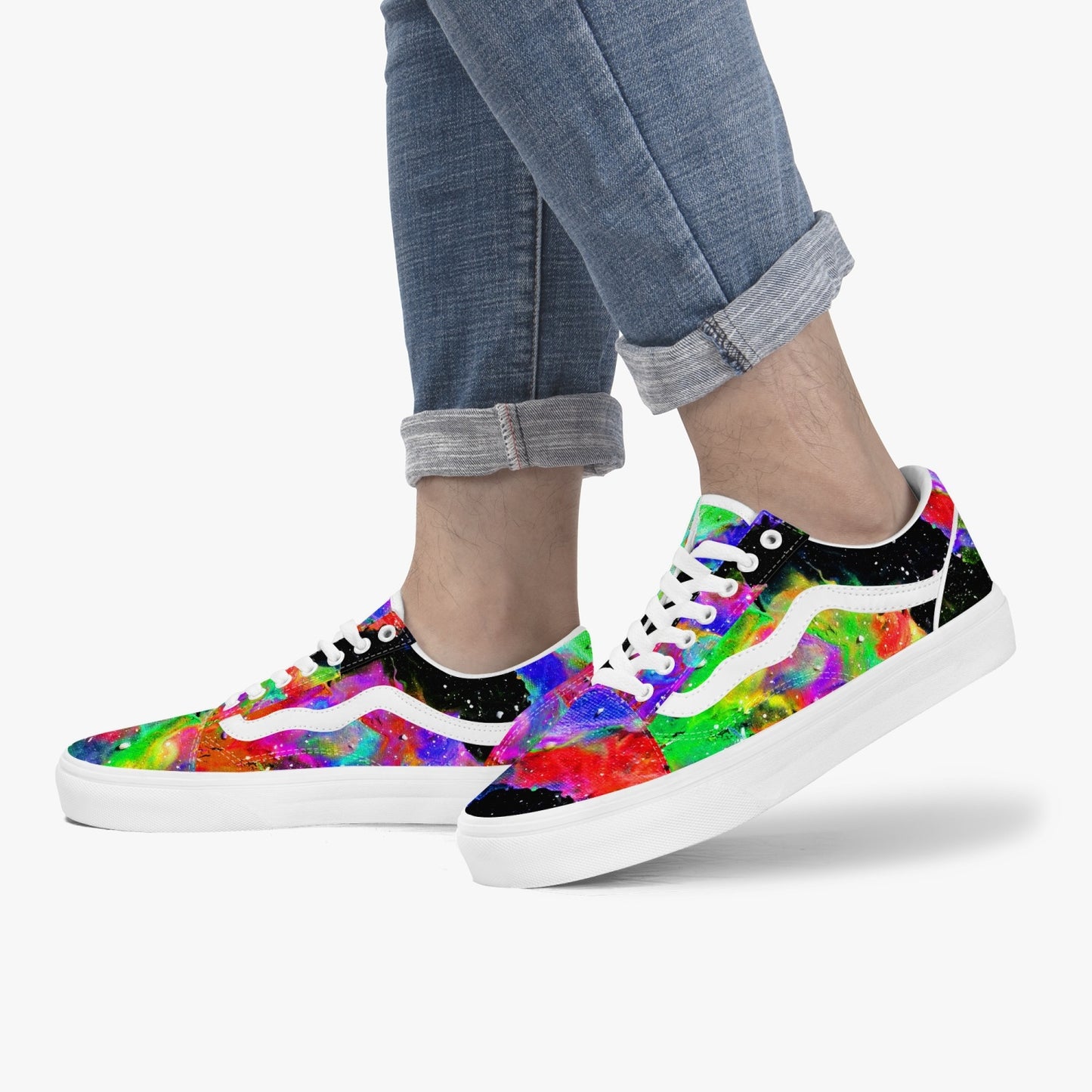 Galactic Rainbow Low-Top Canvas Sneakers