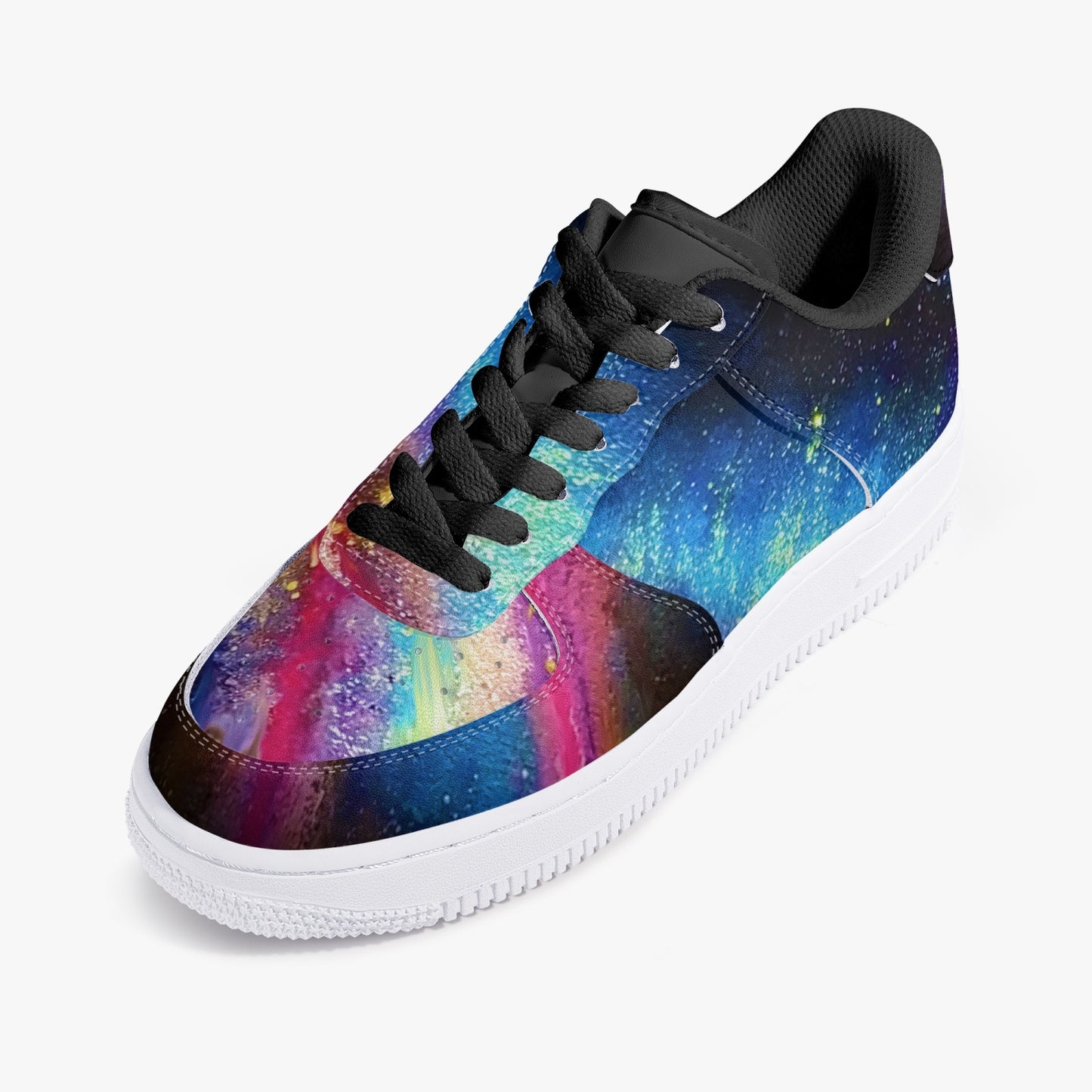 Explosive Nebula Low-Top Leather Sports Sneakers