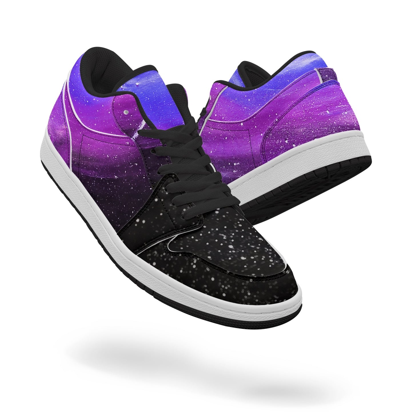 Moonshine and Magic Purple Low-Top AJ1 Leather Sneakers