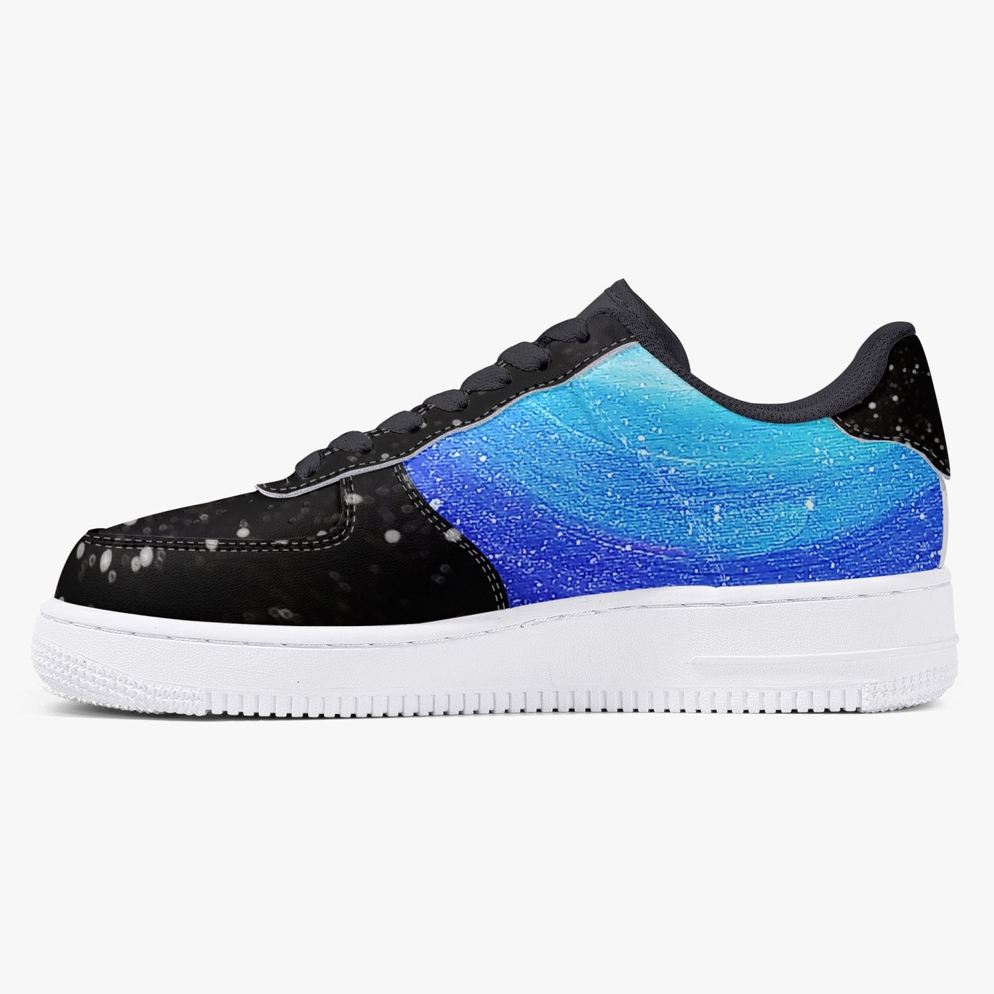 Moonshine and Magic Black Low-Top Leather Sports Sneakers