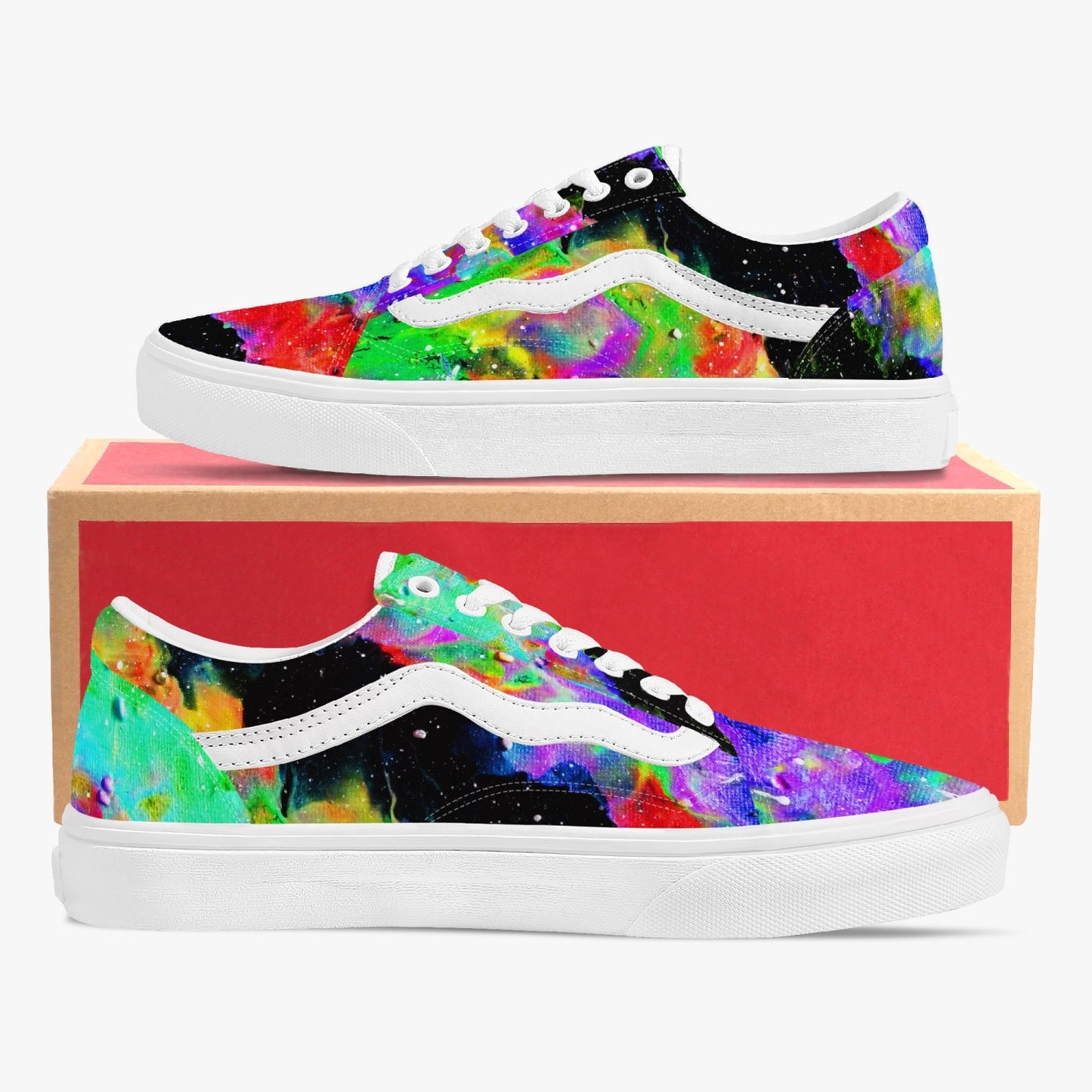 Galactic Rainbow Low-Top Canvas Sneakers
