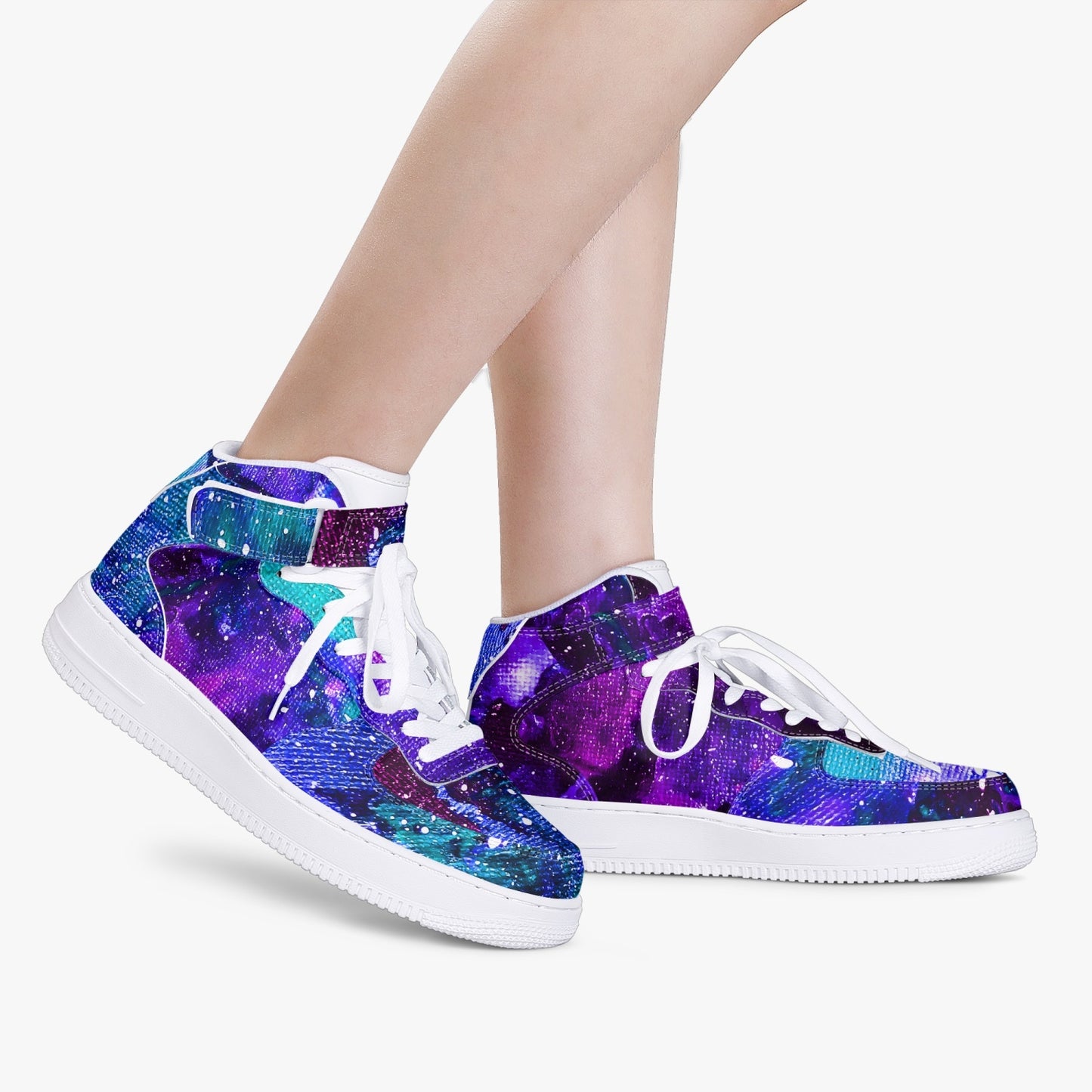 Galactic Love High-Top Leather Sports Sneakers