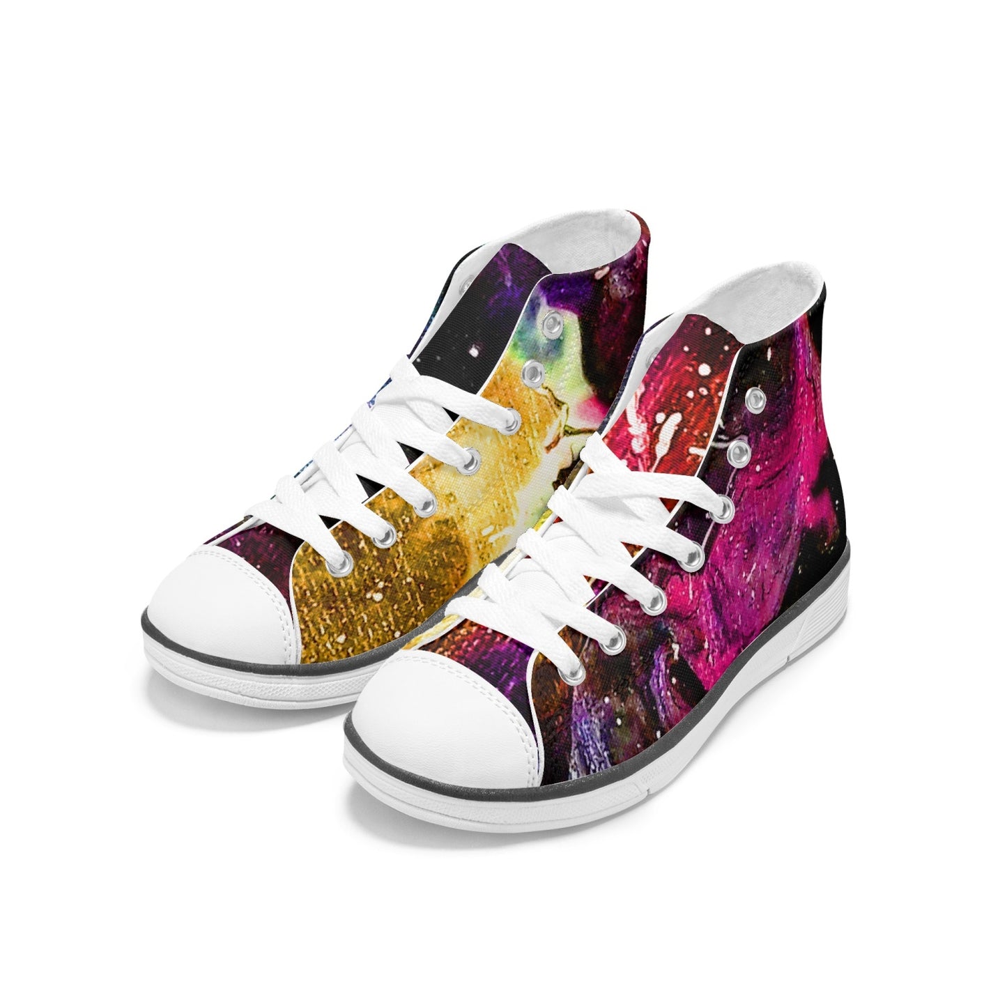 Galactic Clouds Kid's High-Top Canvas Shoes