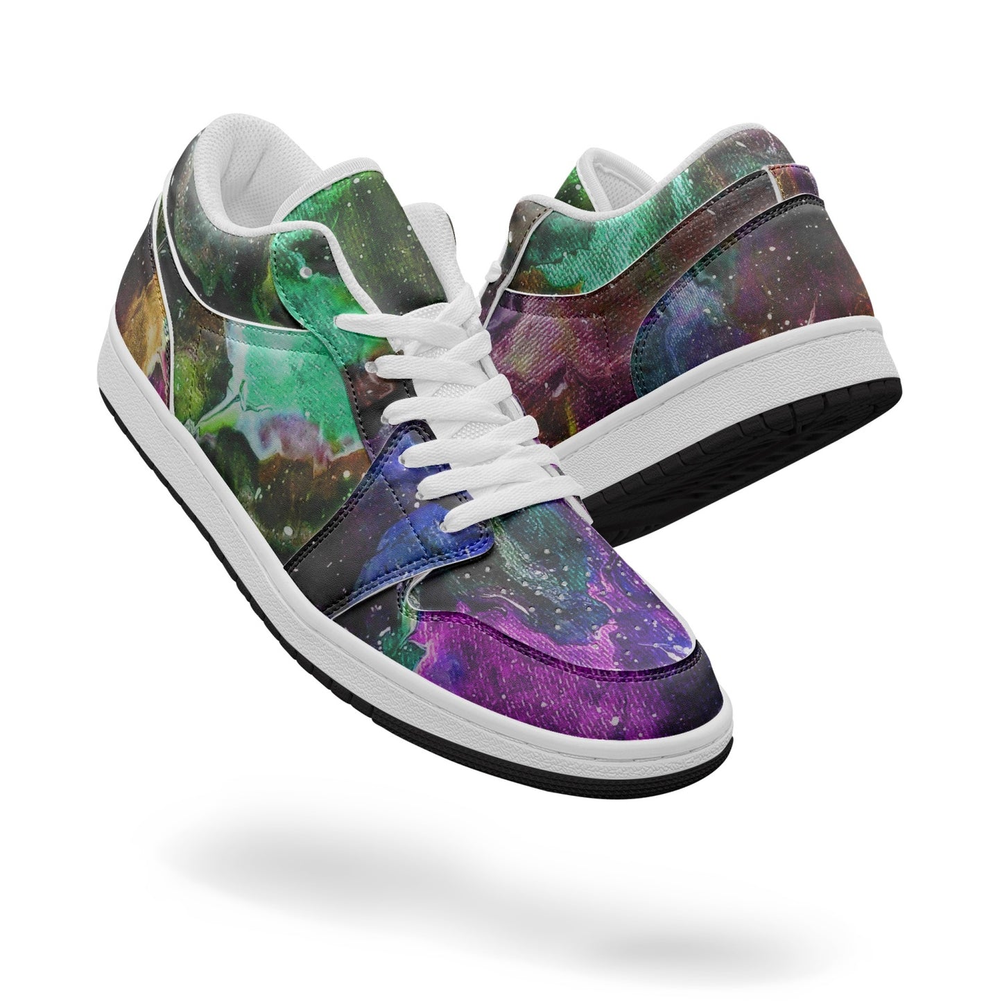 Galactic Clouds Low-Top AJ1 Leather Sneakers