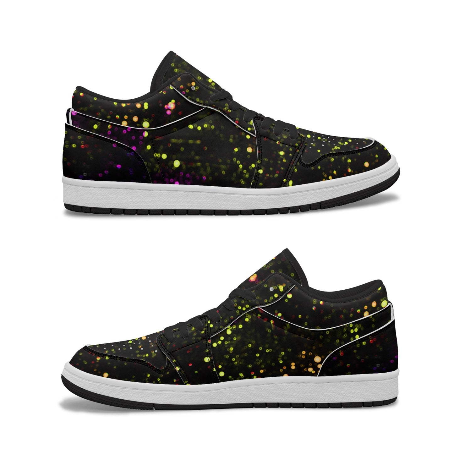 Star Party Gold Low-Top AJ1 Leather Sneakers