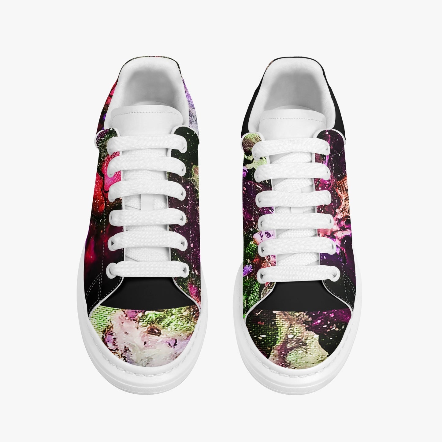 Red Galaxy Low-Top Leather Sneakers