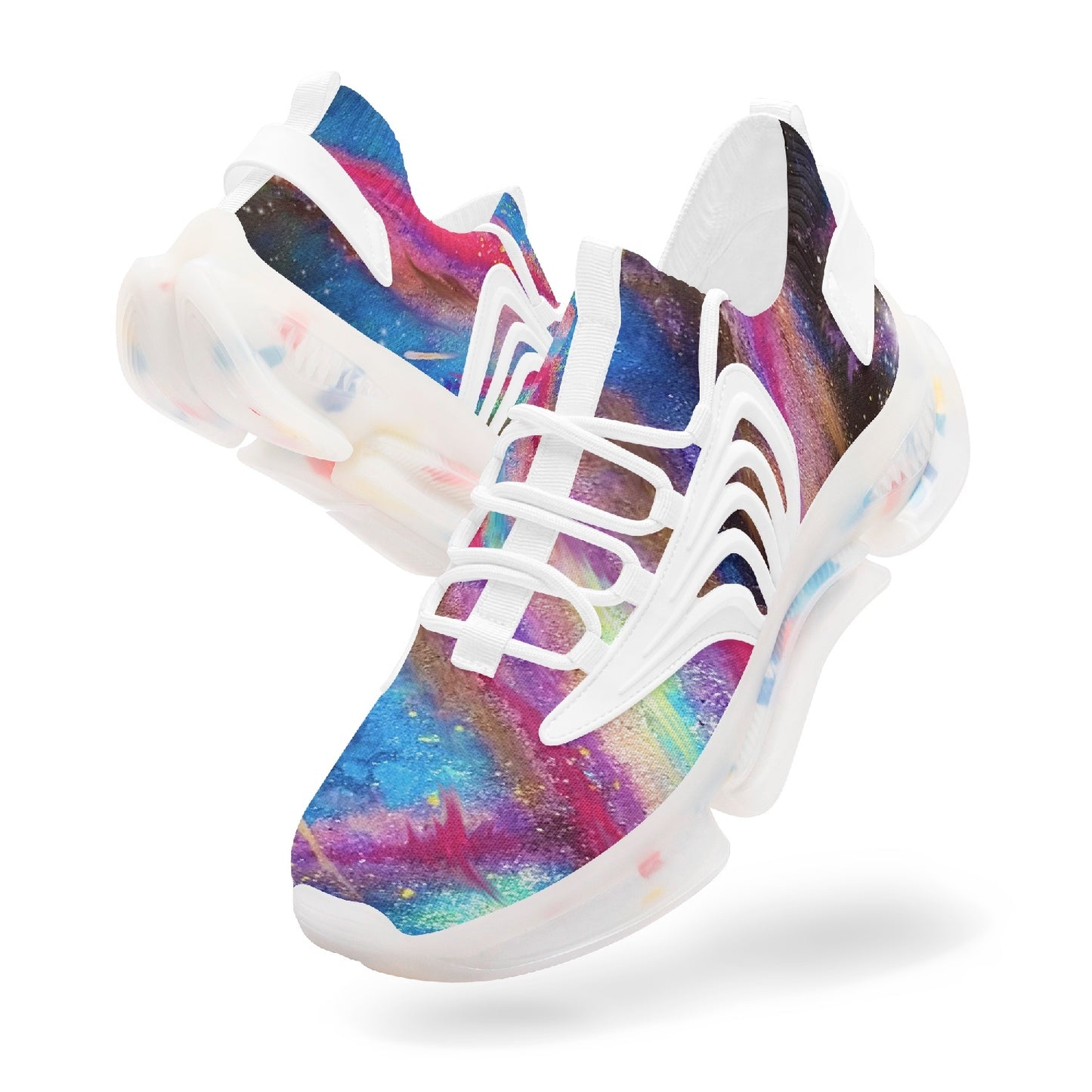 Explosive Nebula Wings Style Bounce Mesh Knit Sneakers