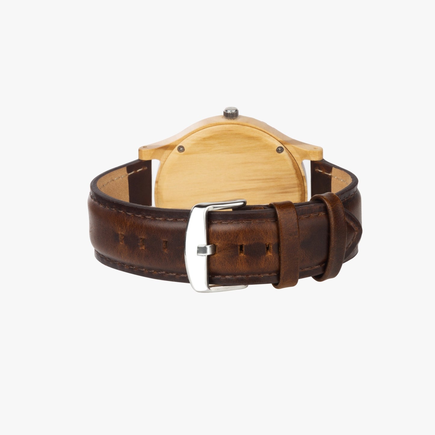 Infinite Italian Olive Lumber Wooden Watch - Leather Strap