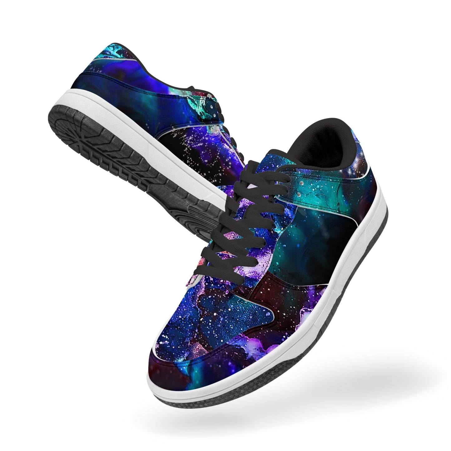 Galaxy: Blue & Purple Leather Sneakers