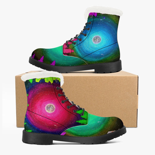 Harmony Scape Faux Fur Leather Boots