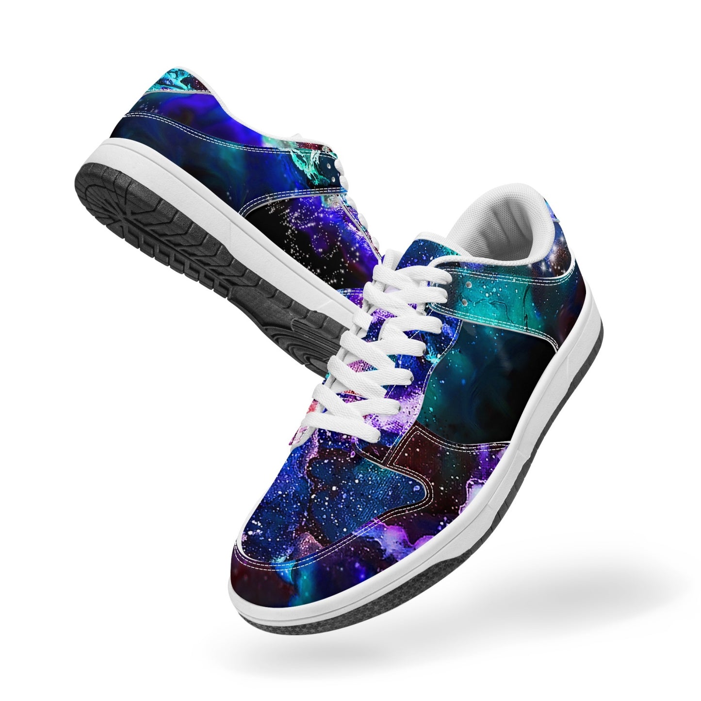 Galaxy: Blue & Purple Leather Sneakers