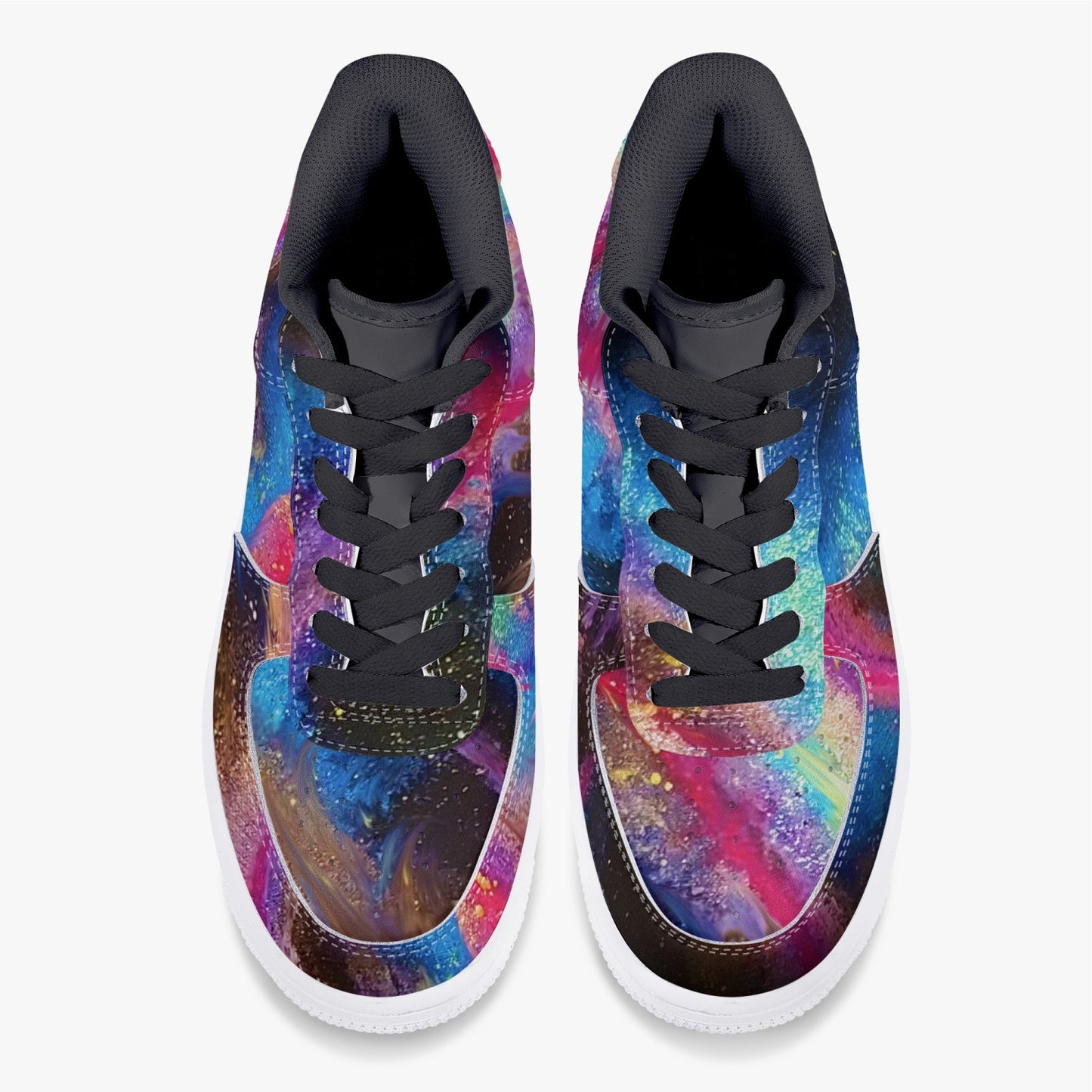 Explosive Nebula Low-Top Leather Sports Sneakers