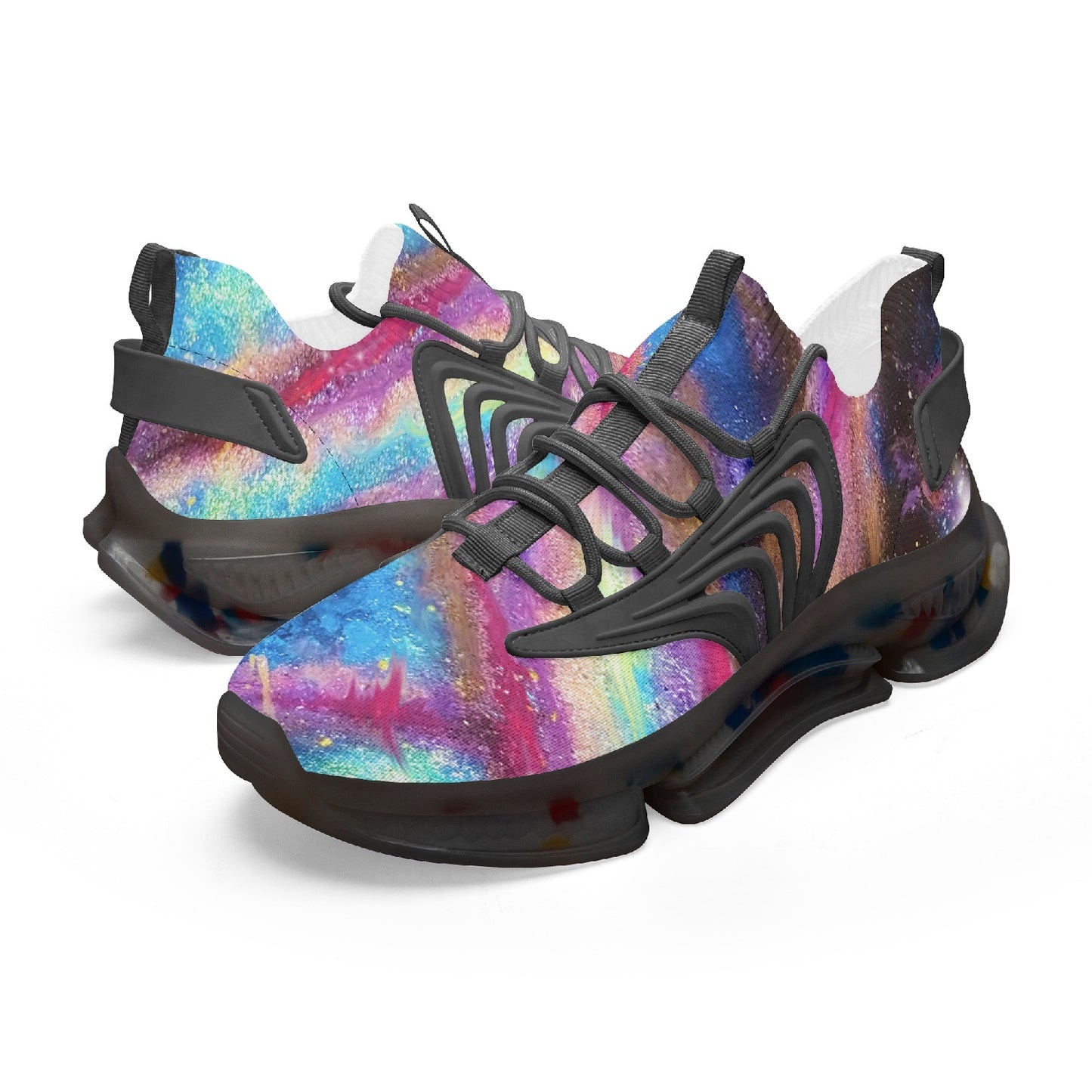 Explosive Nebula Wings Style Bounce Mesh Knit Sneakers
