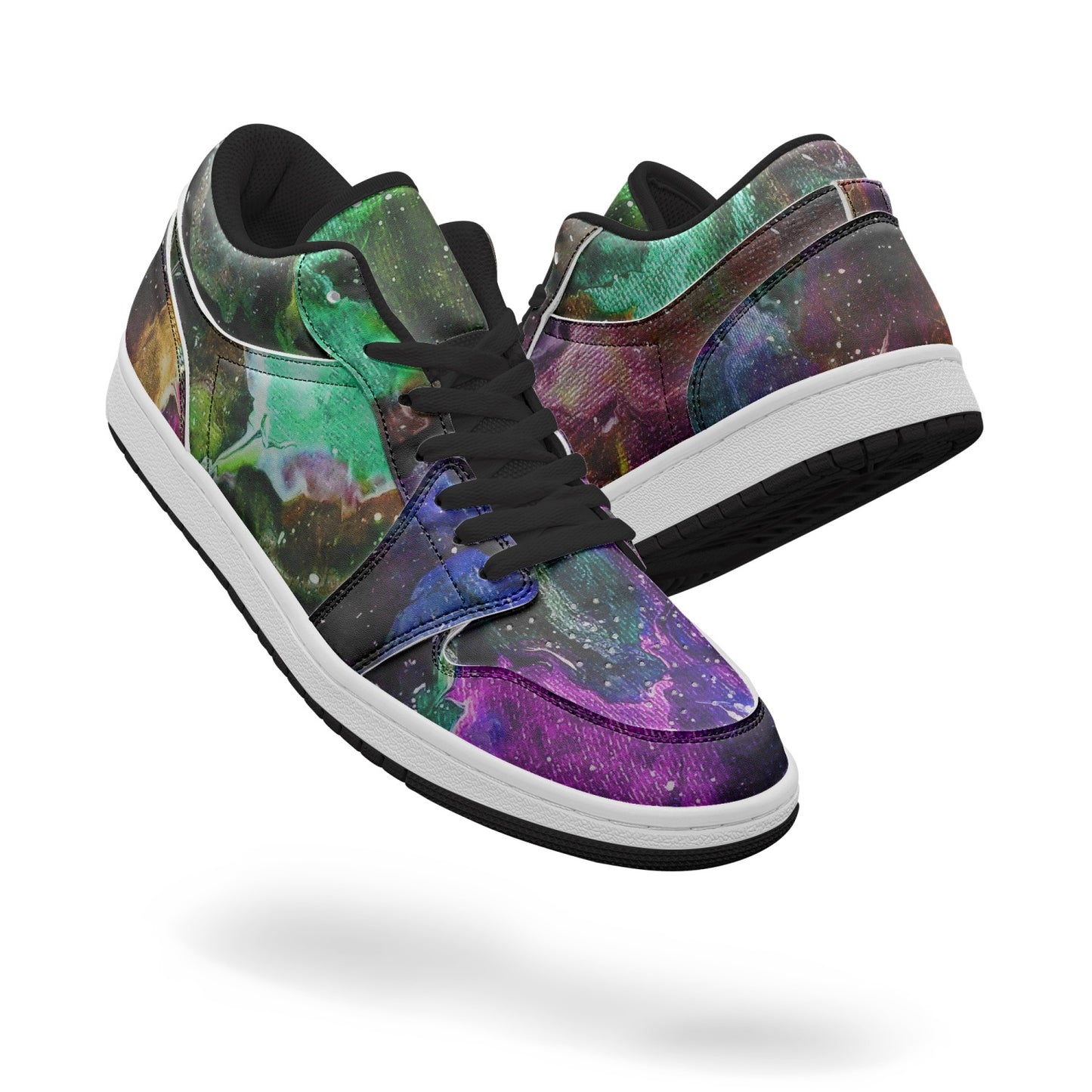 Galactic Clouds Low-Top AJ1 Leather Sneakers