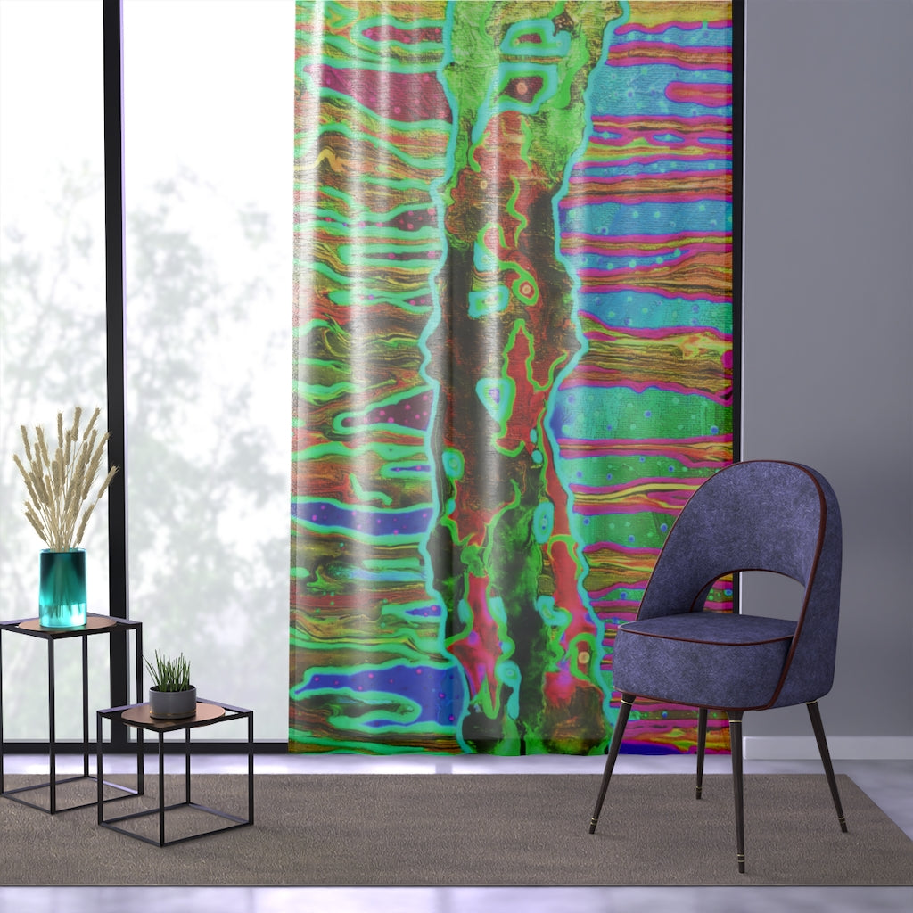 Mystic Cave Green/Red Window Curtain