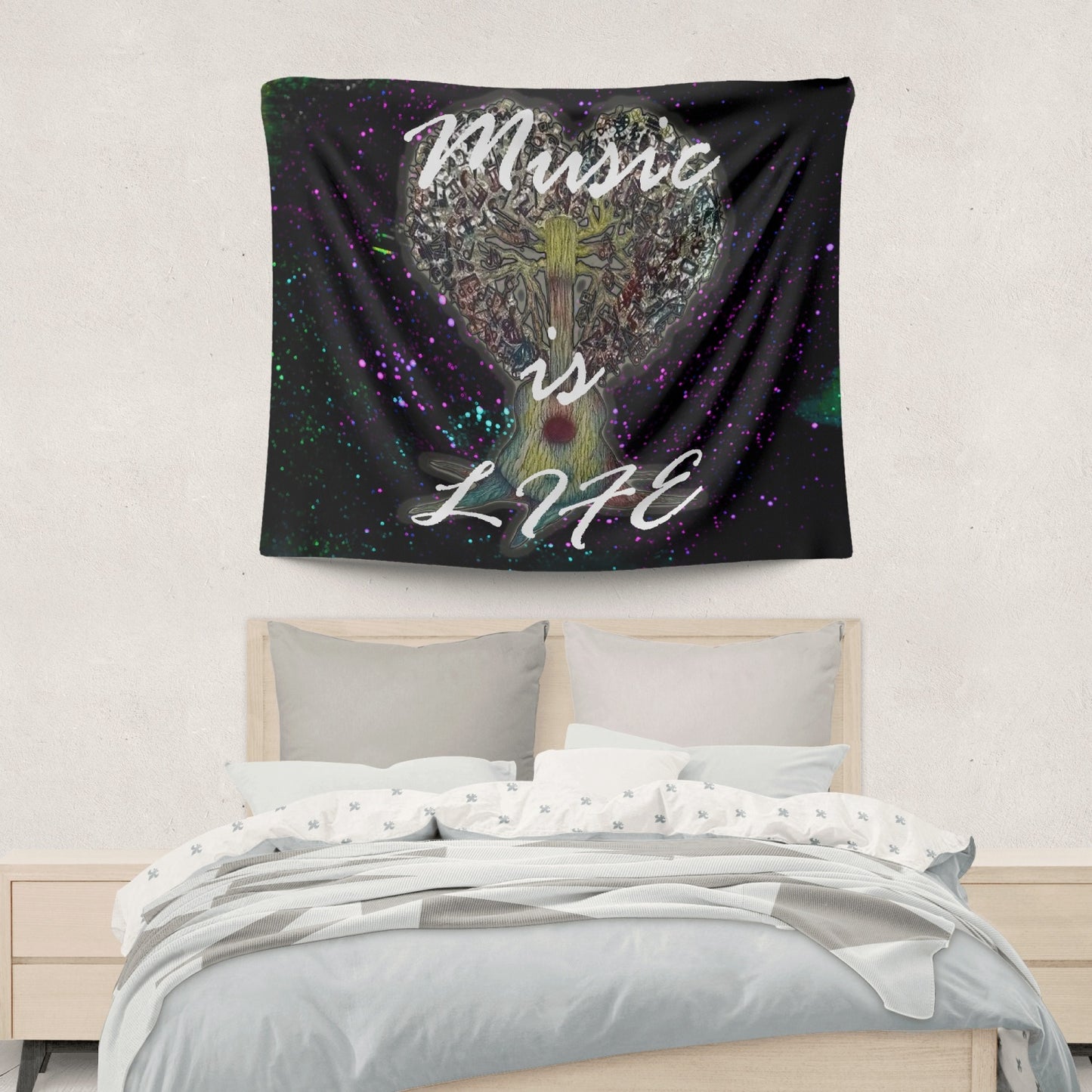 Music is Life/ Star Party Wall Tapestry: 2 sizes