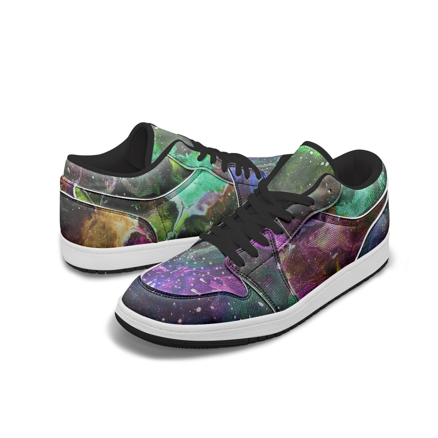 Galactic Clouds Low-Top AJ1 Leather Sneakers