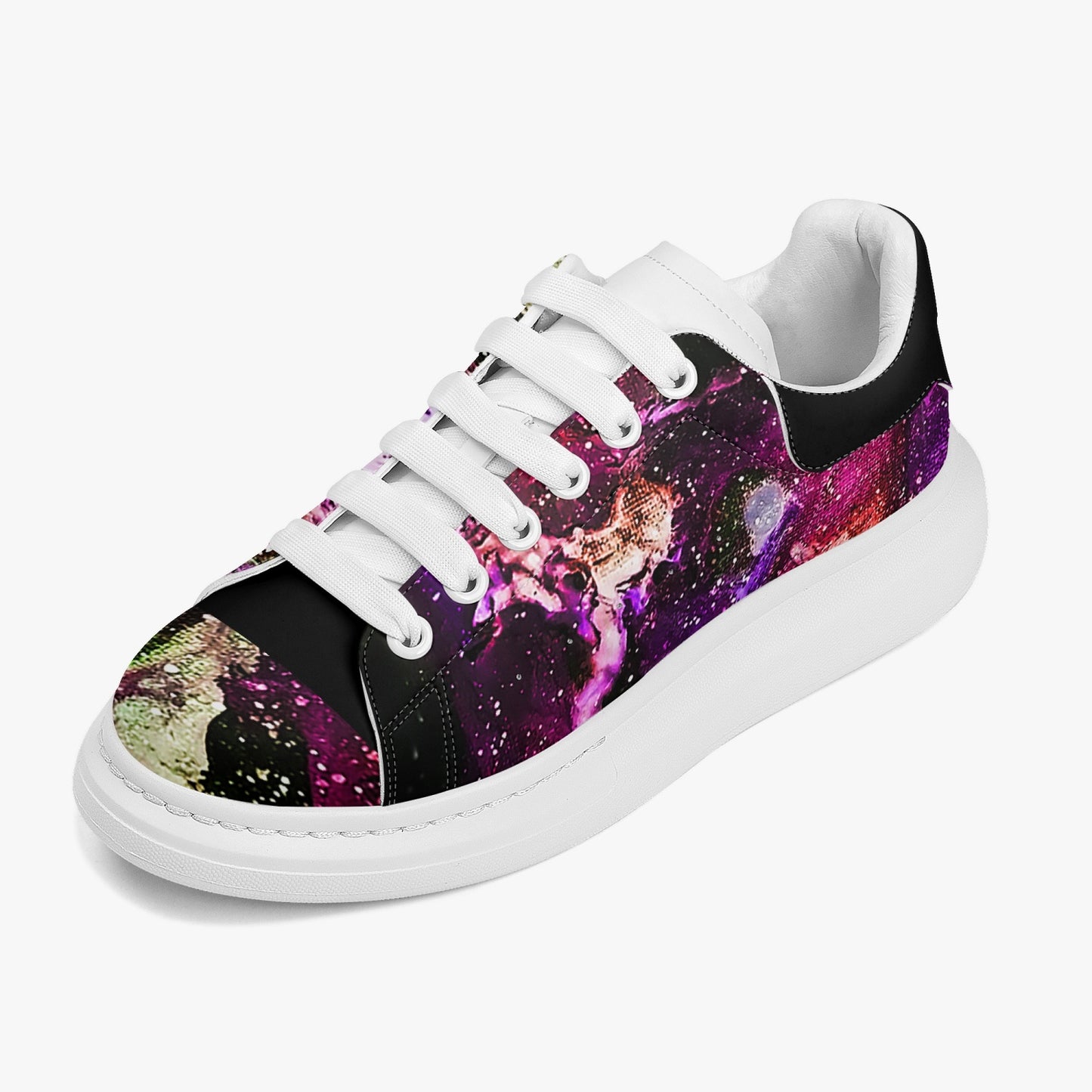 Red Galaxy Low-Top Leather Sneakers