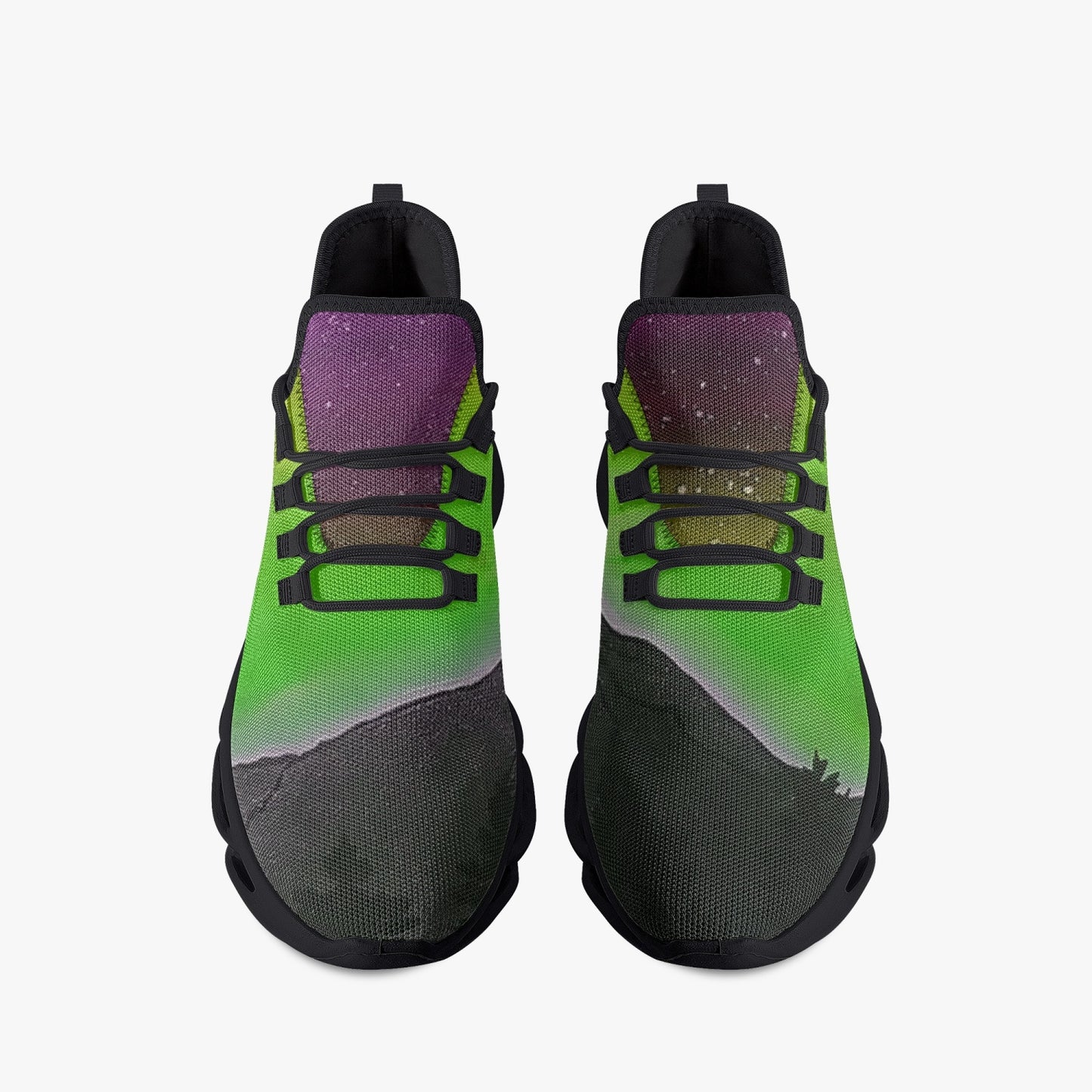 Heavensent Sunrise Green Bounce Mesh Knit Sneakers - Black