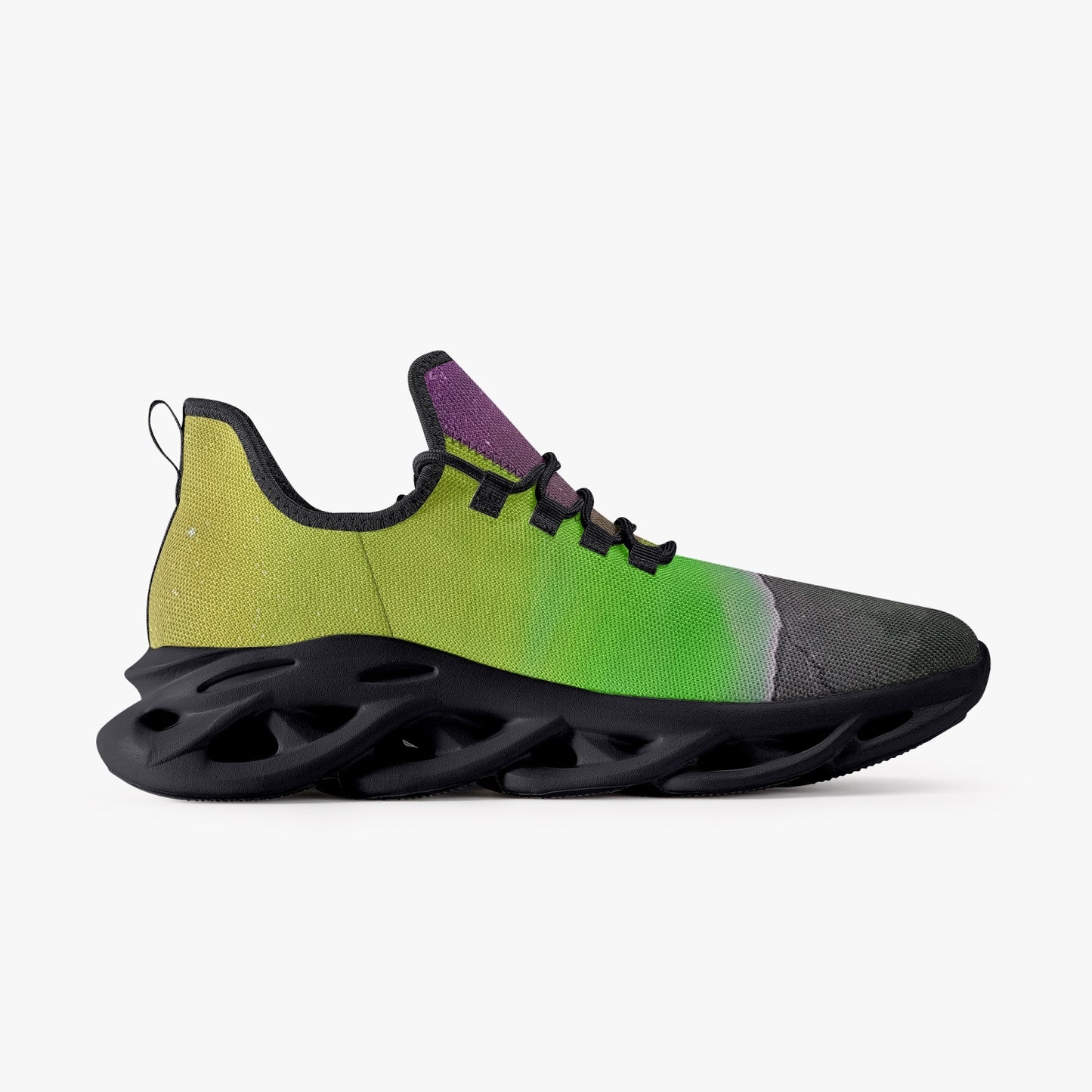 Heavensent Sunrise Green Bounce Mesh Knit Sneakers - Black