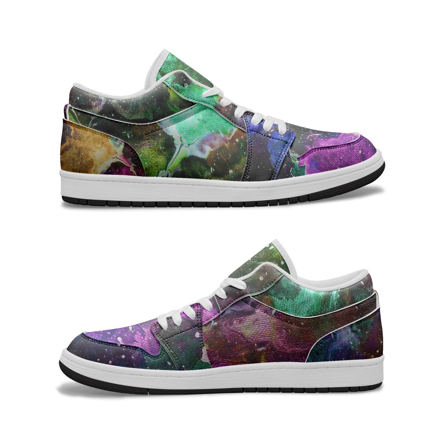 Galactic Clouds Low-Top AJ1 Leather Sneakers