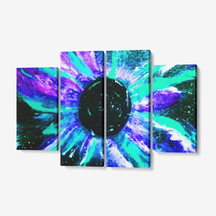 Blackhole 4 Piece Canvas-Framed Ready to Hang OR Rolled Up 4x12"x32