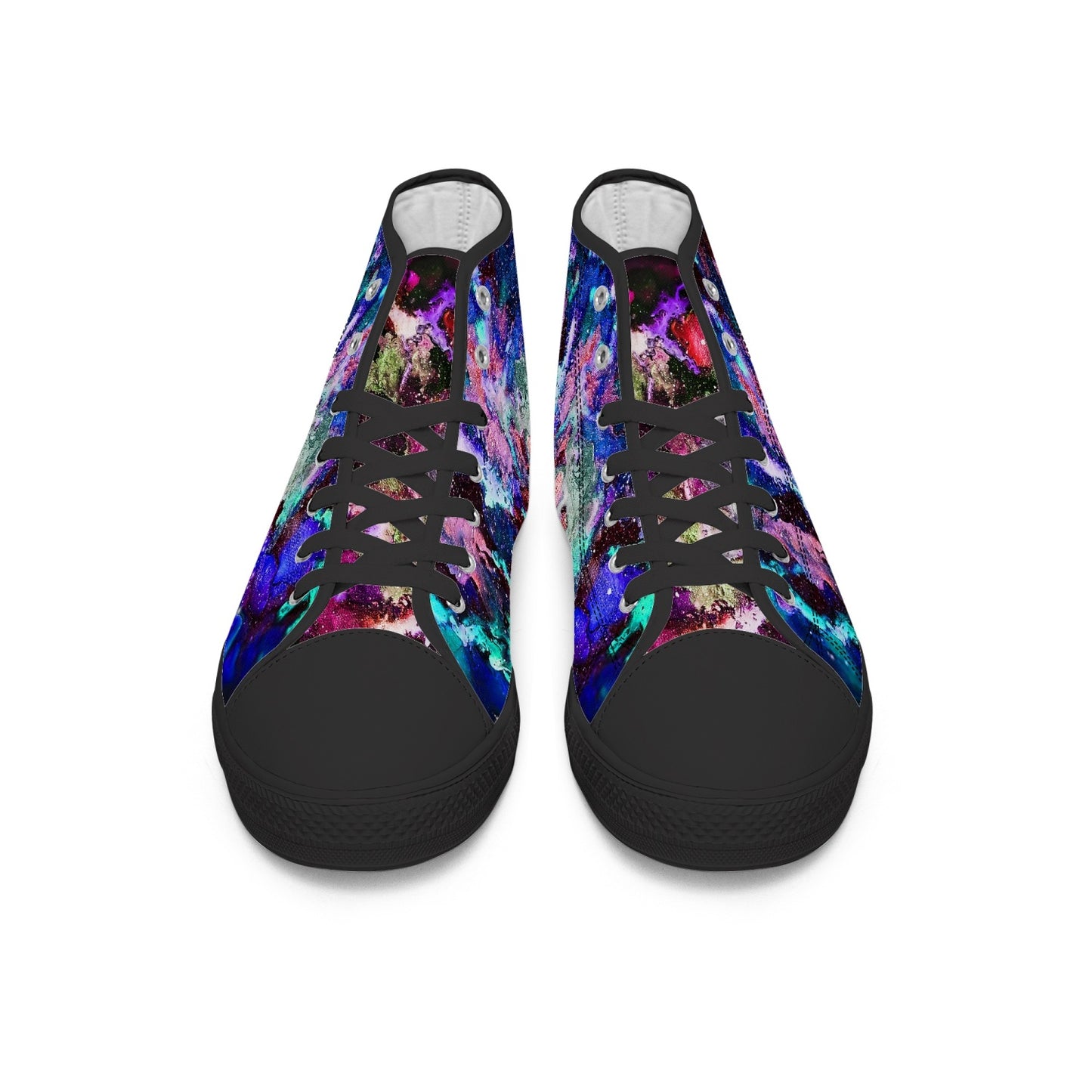 Galaxy: Blue & Purple High-top Canvas Shoes