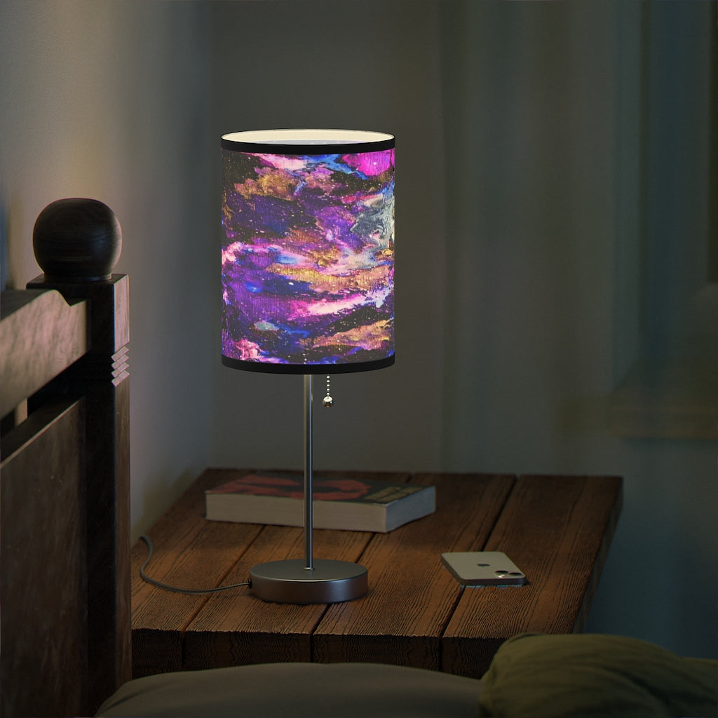 Purple Galaxy Lamp on a Stand