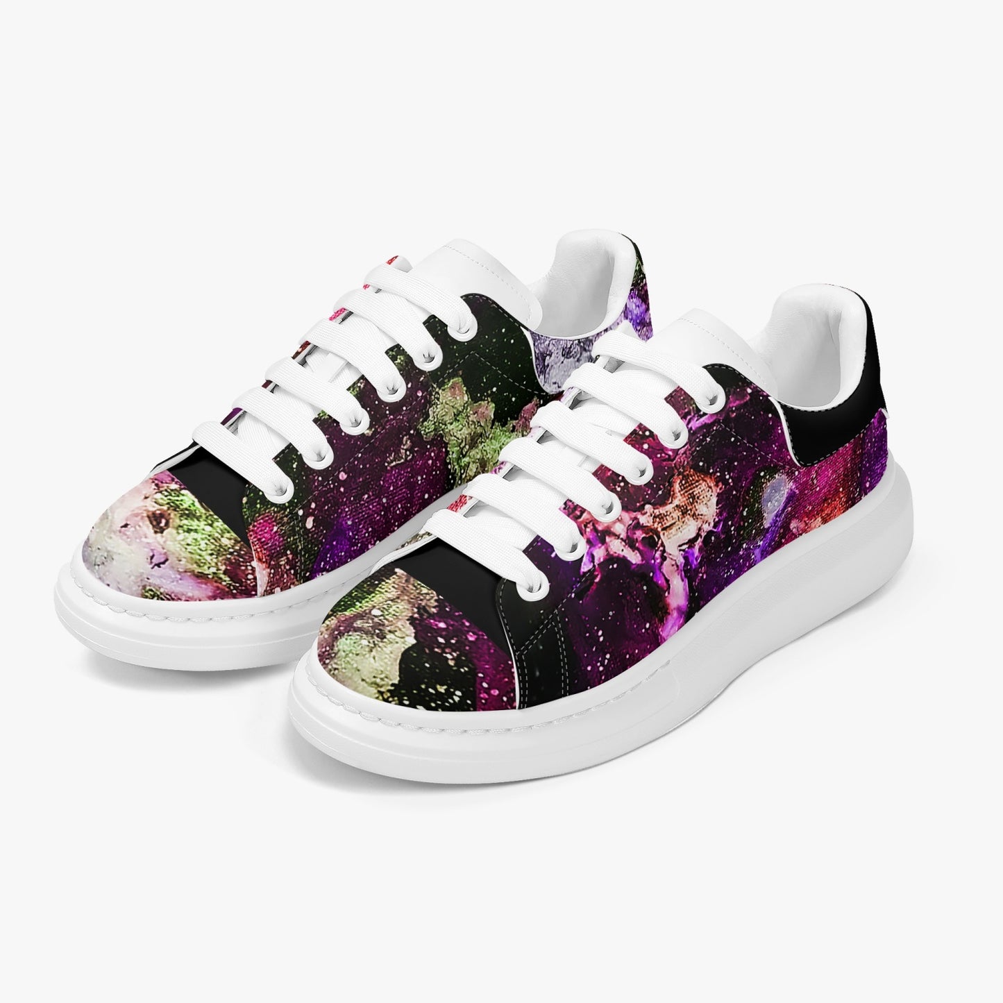 Red Galaxy Low-Top Leather Sneakers