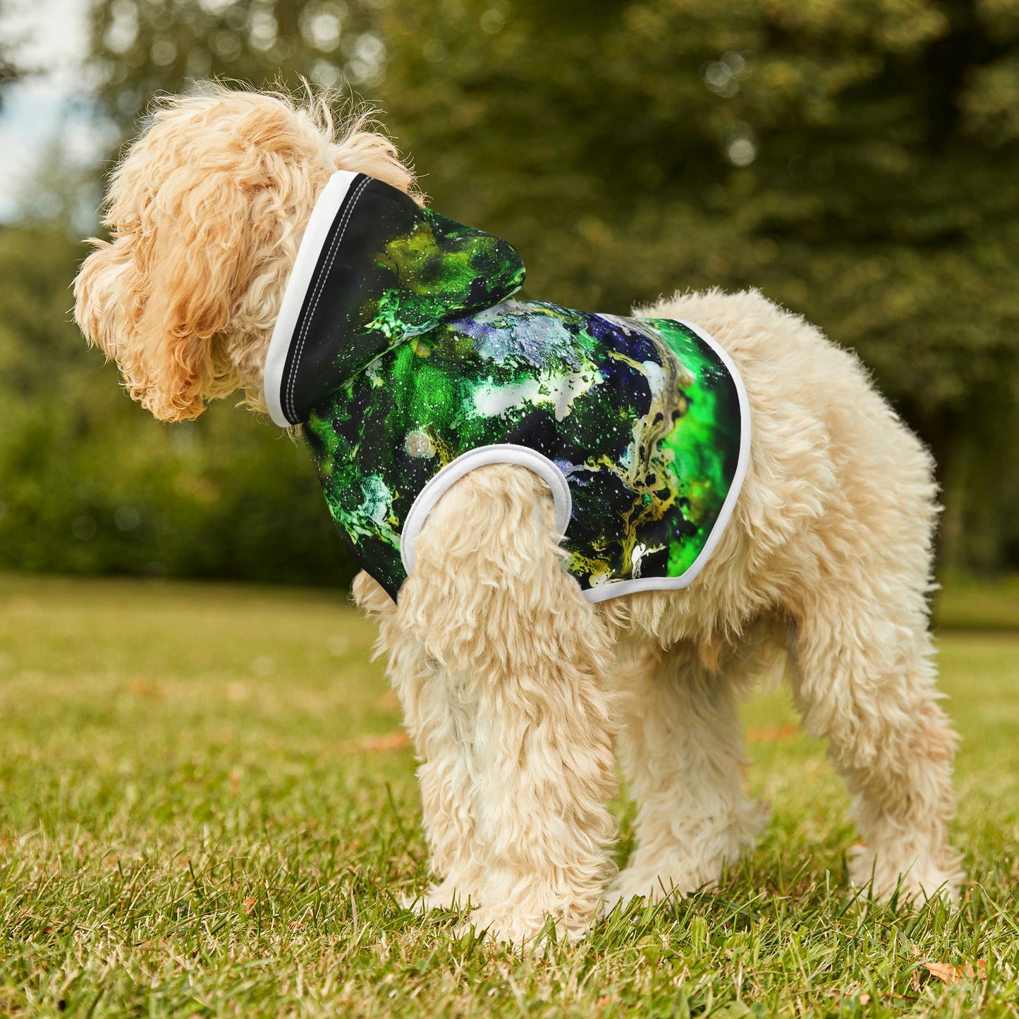 Green Galaxy Dog Hoodie
