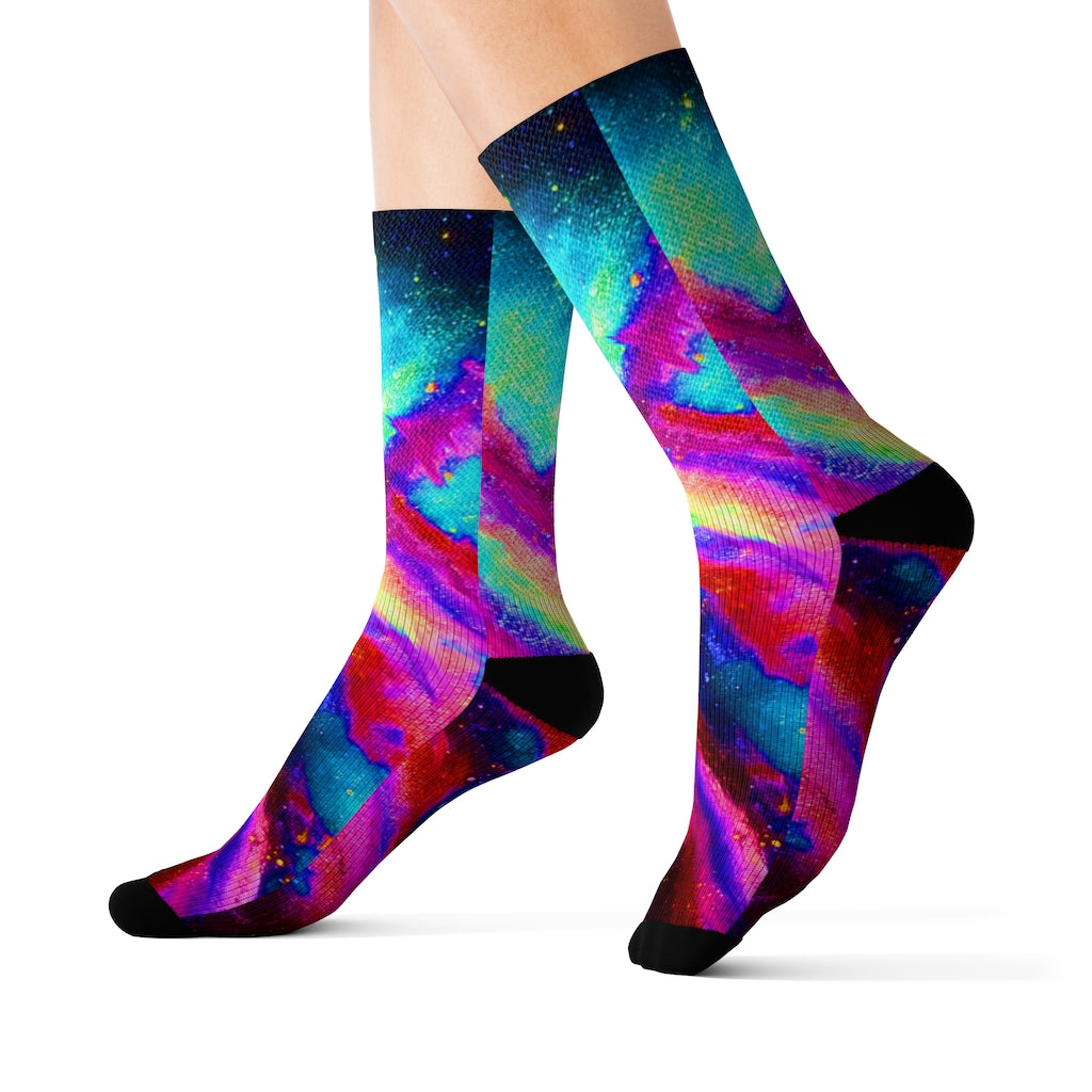 Explosive Nebula Teal Socks