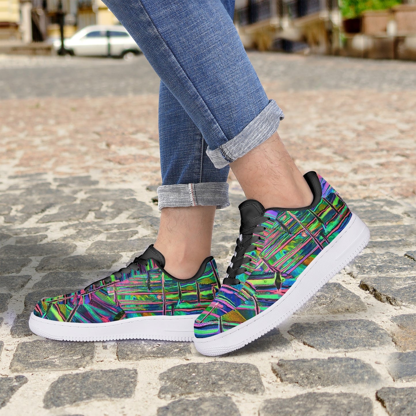 Drip Low-Top Leather Sports Sneakers