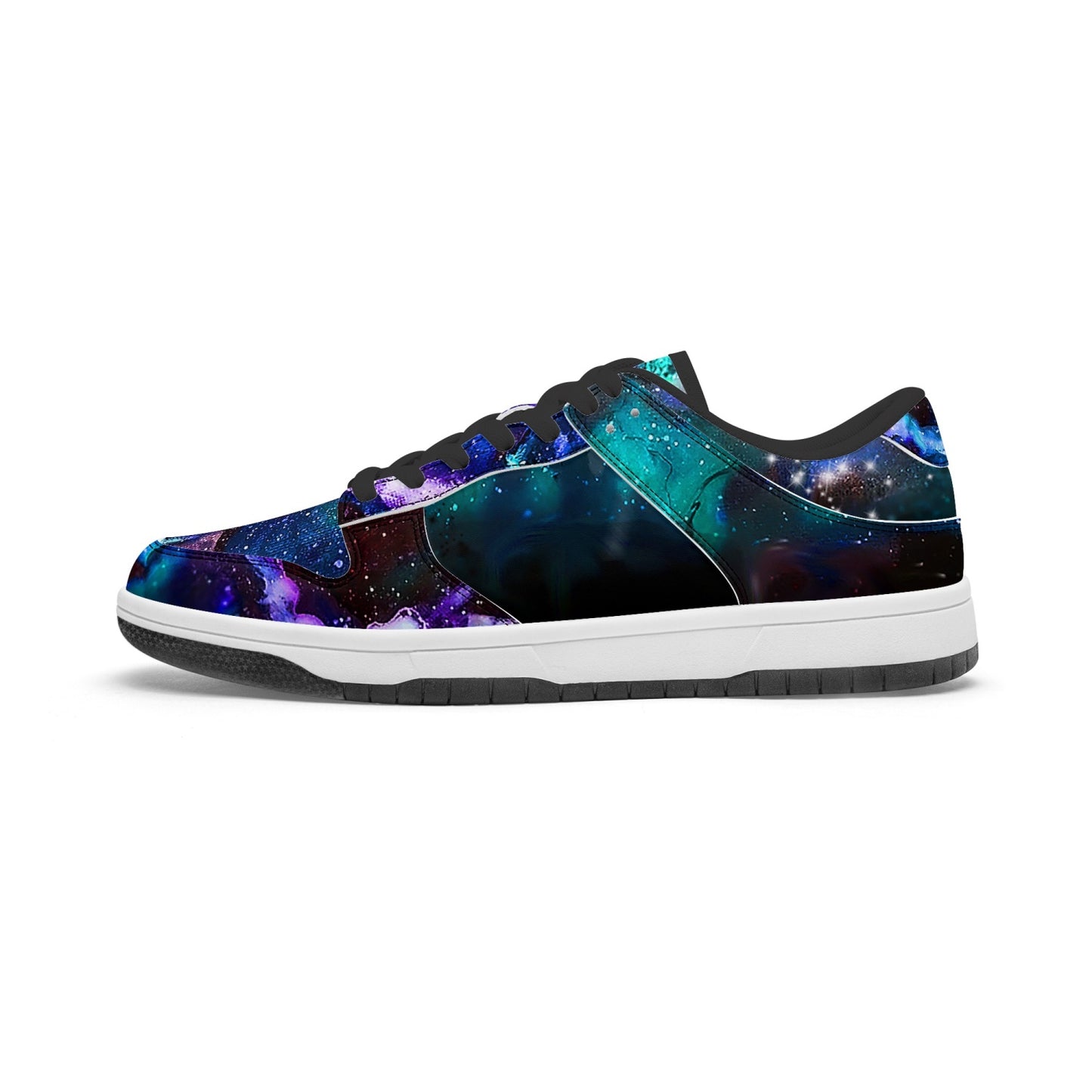 Galaxy: Blue & Purple Leather Sneakers
