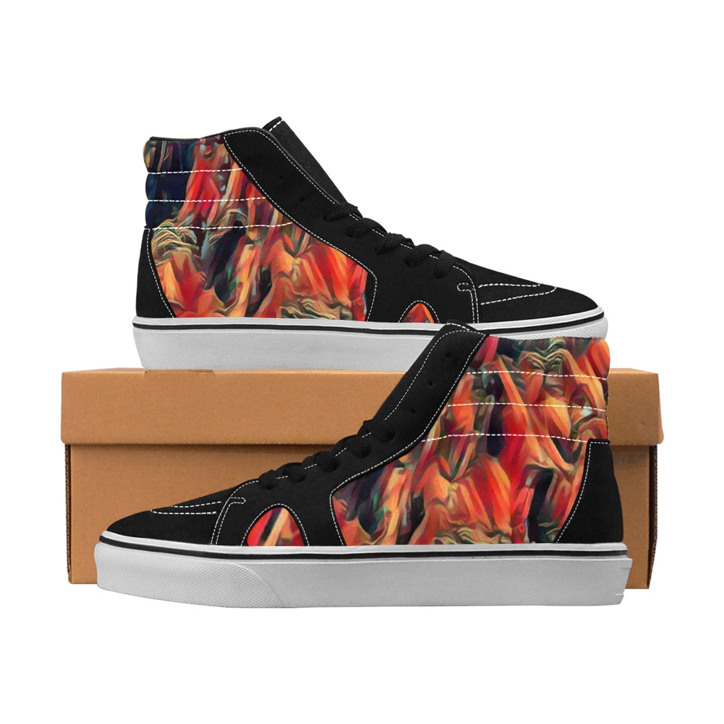 Fiery Whisper Women's High-Top Sneakers
