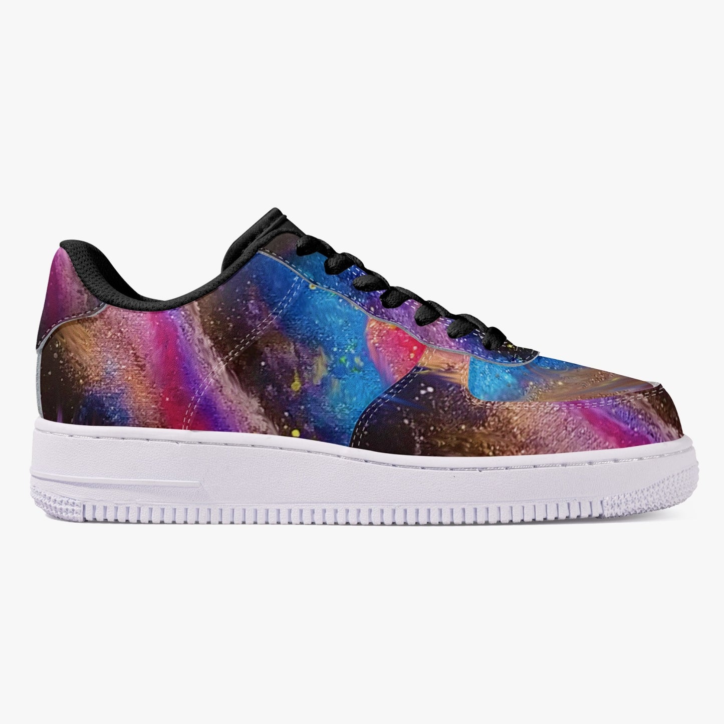 Explosive Nebula Low-Top Leather Sports Sneakers
