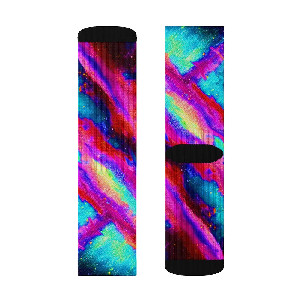Explosive Nebula Teal Socks