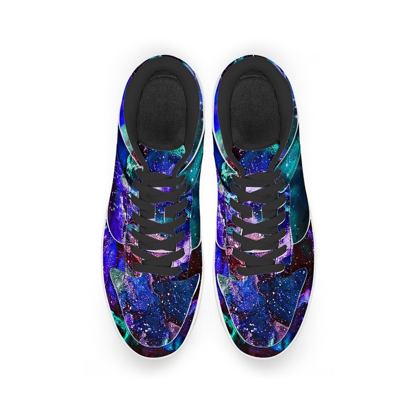 Galaxy: Blue & Purple Leather Sneakers