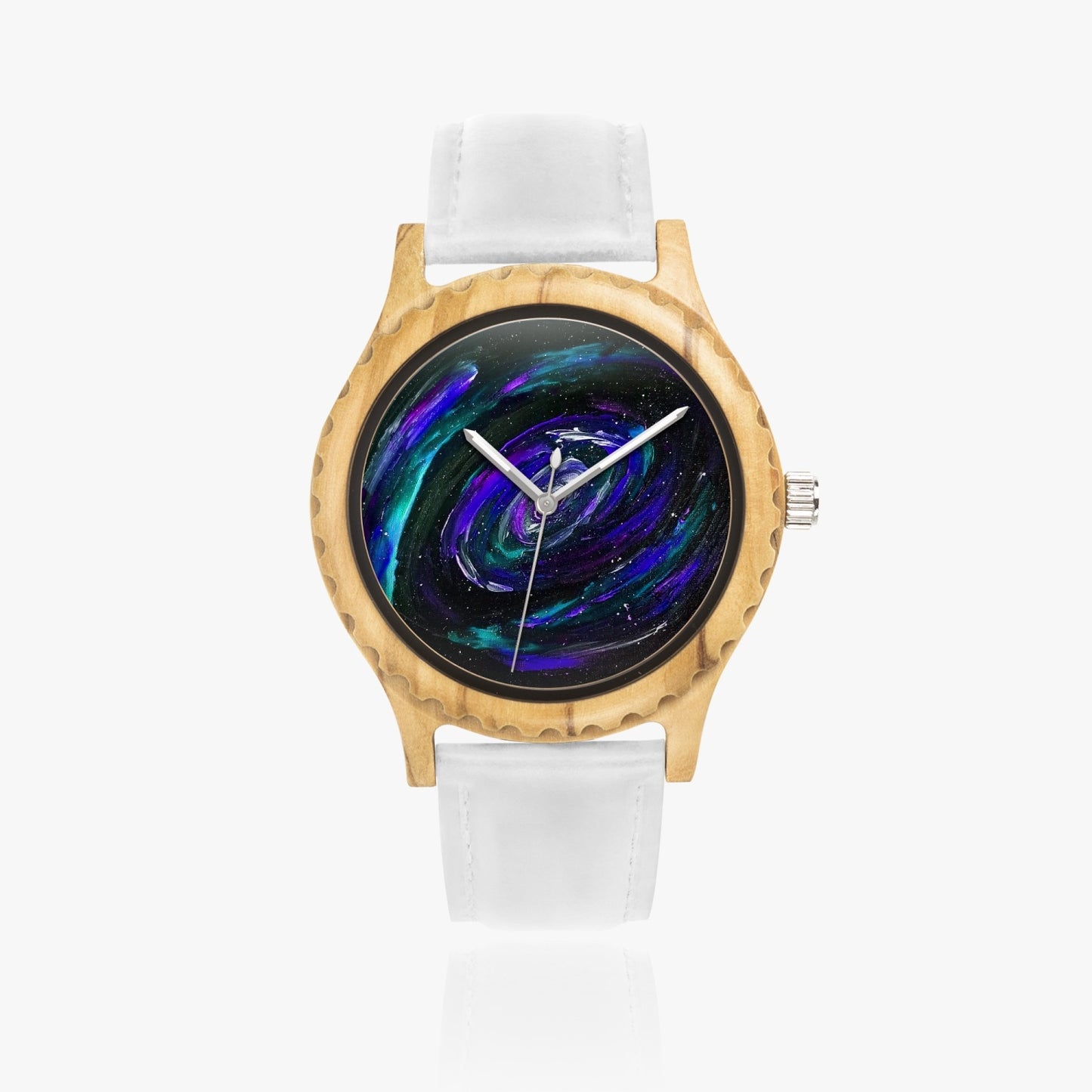 Infinite Italian Olive Lumber Wooden Watch - Leather Strap