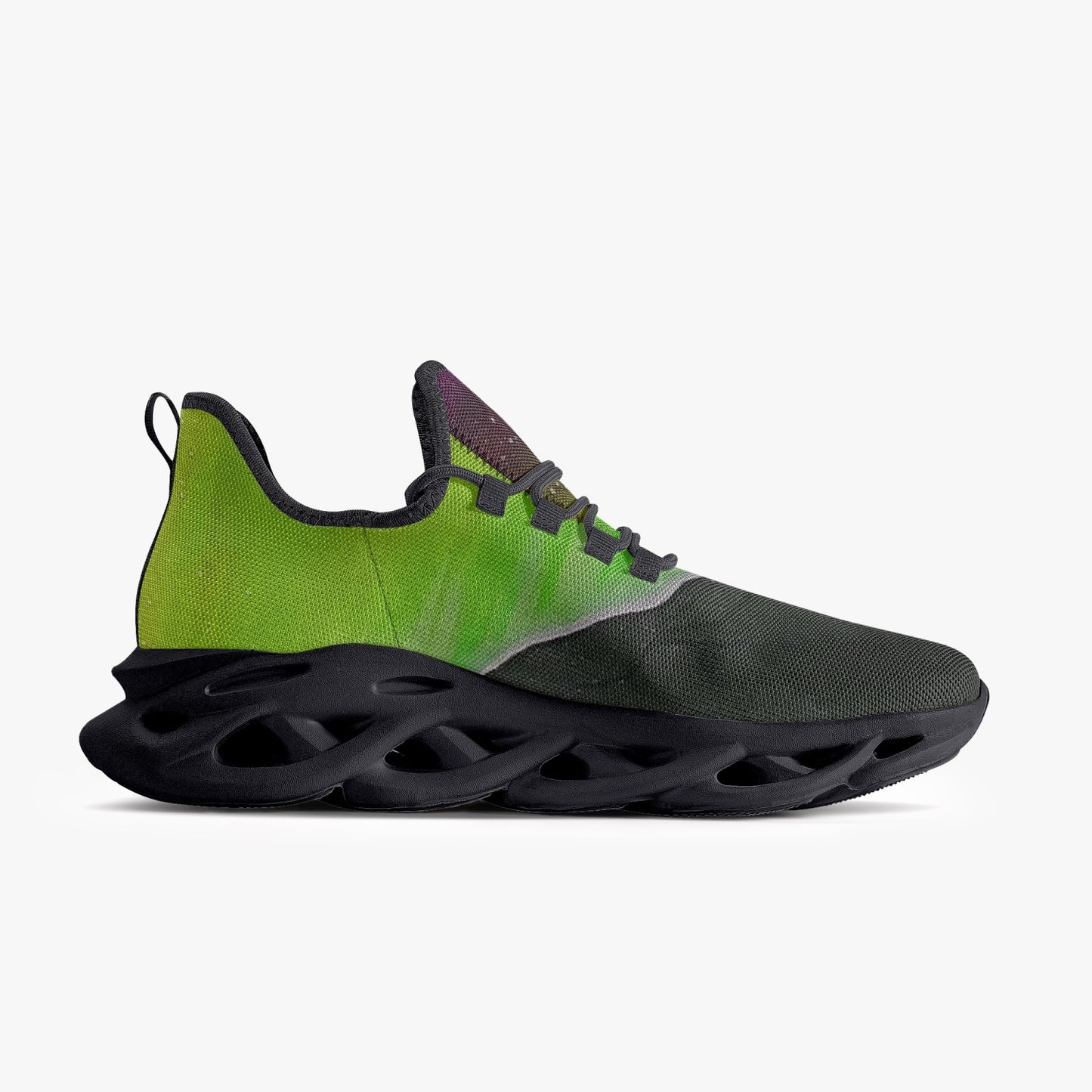 Heavensent Sunrise Green Bounce Mesh Knit Sneakers - Black