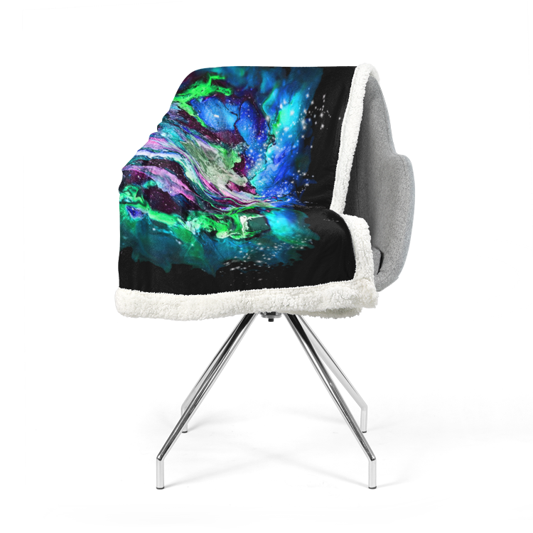 Galaxy: Blue/Green Double-Sided Super Soft Plush Blanket