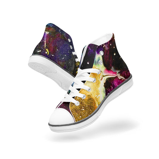 Galactic Clouds Kid's High-Top Canvas Shoes