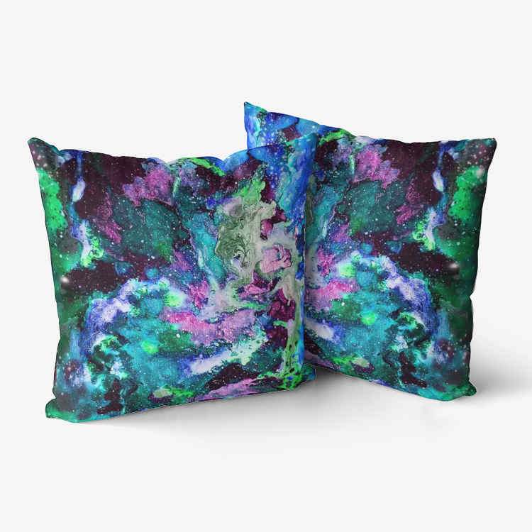 Galaxy: Turquoise Home Goods Pillow (w/Pillow OR Just Cover)