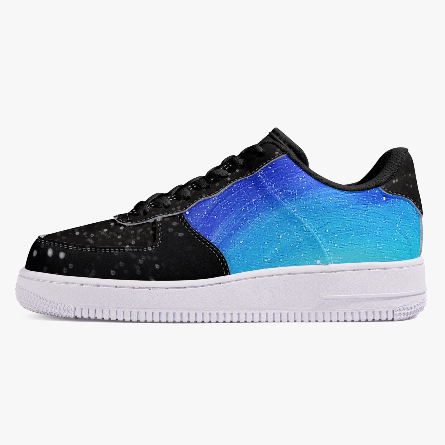 Moonshine and Magic Black Low-Top Leather Sports Sneakers