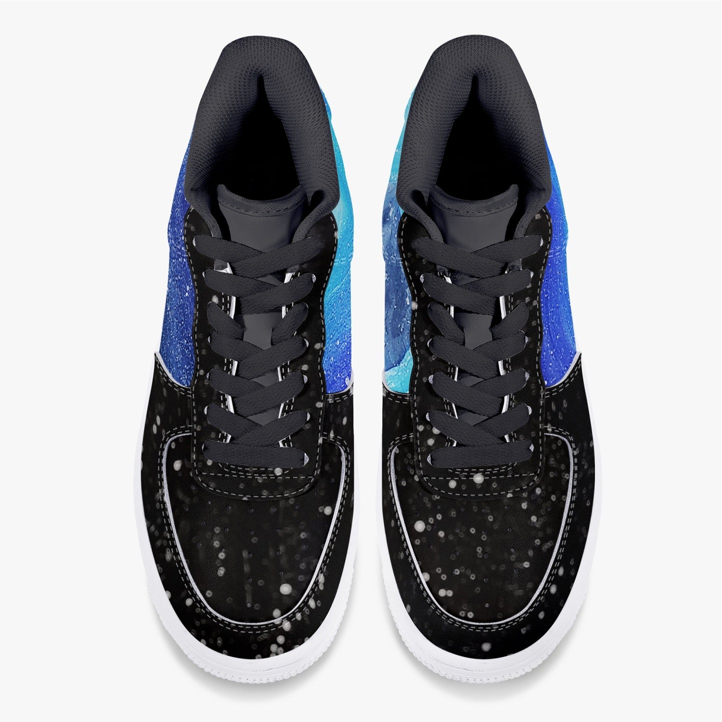 Moonshine and Magic Black Low-Top Leather Sports Sneakers