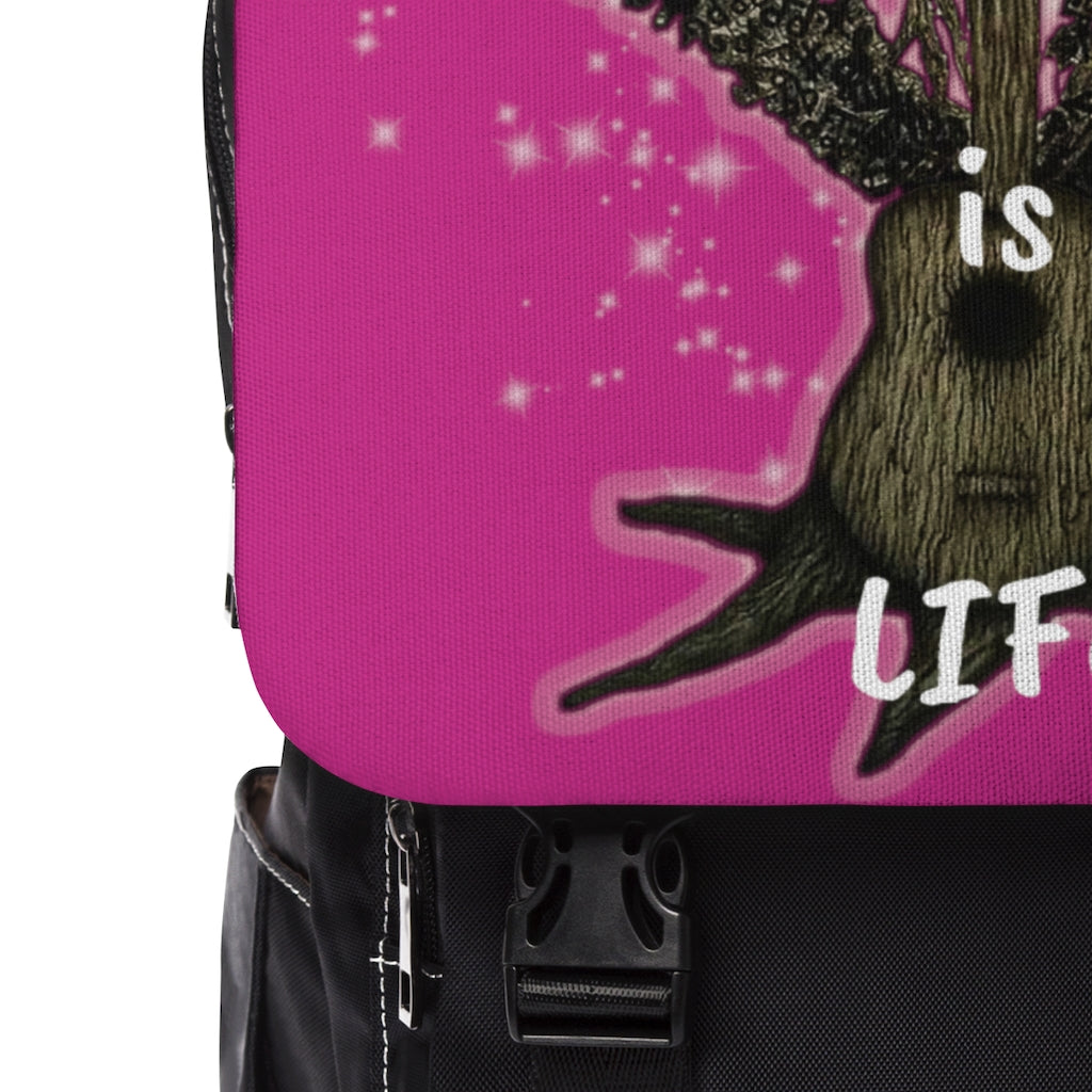 Music is Life 2 Casual Shoulder Backpack-Pink