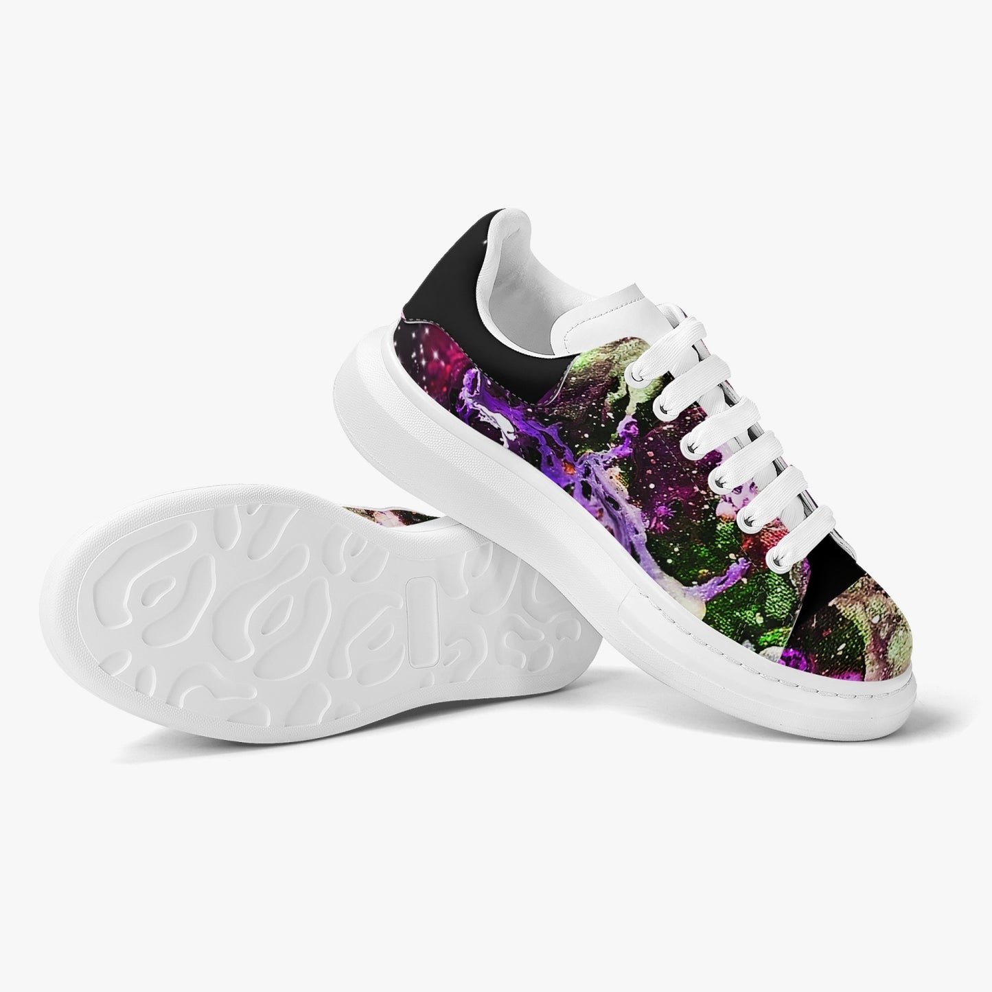 Red Galaxy Low-Top Leather Sneakers
