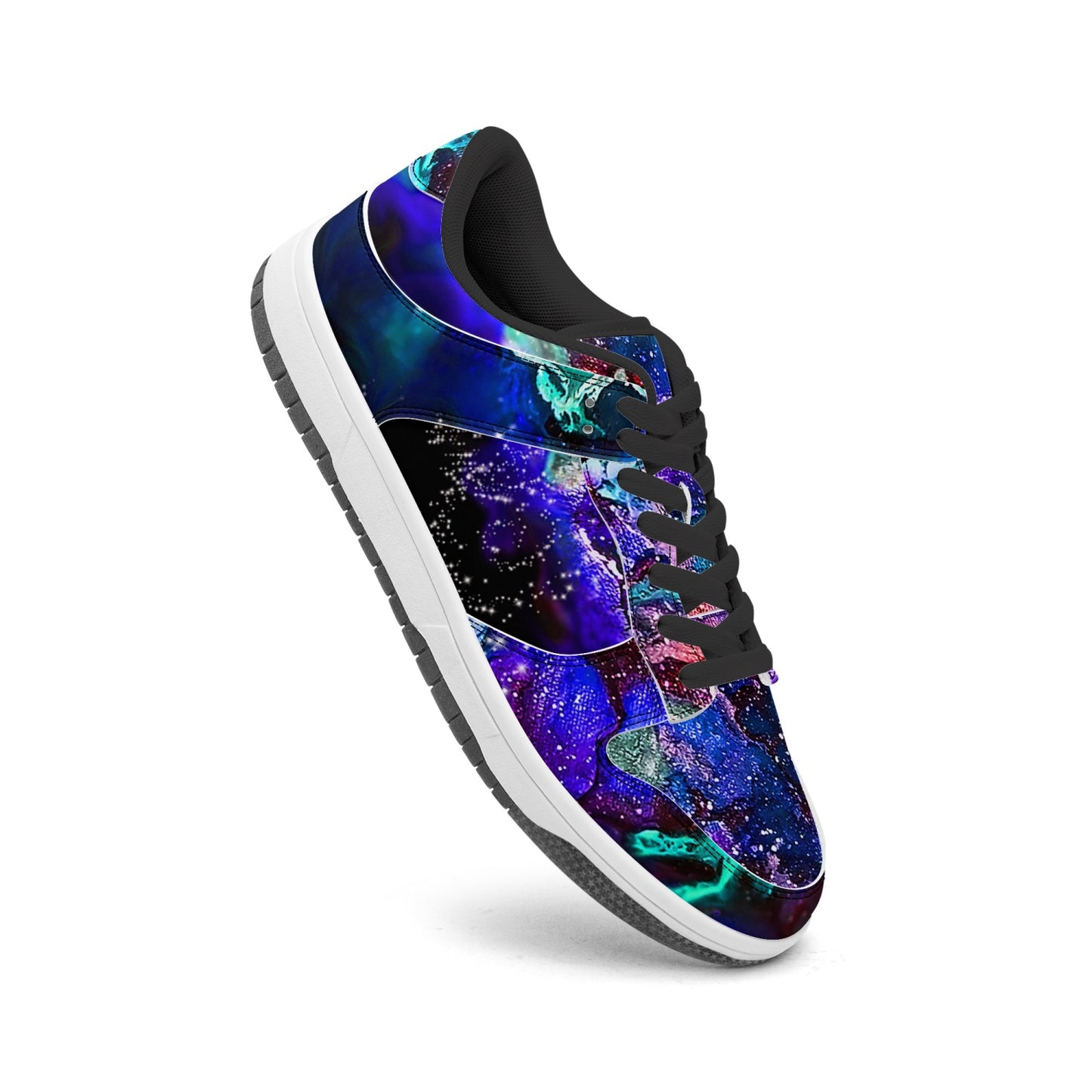 Galaxy: Blue & Purple Leather Sneakers
